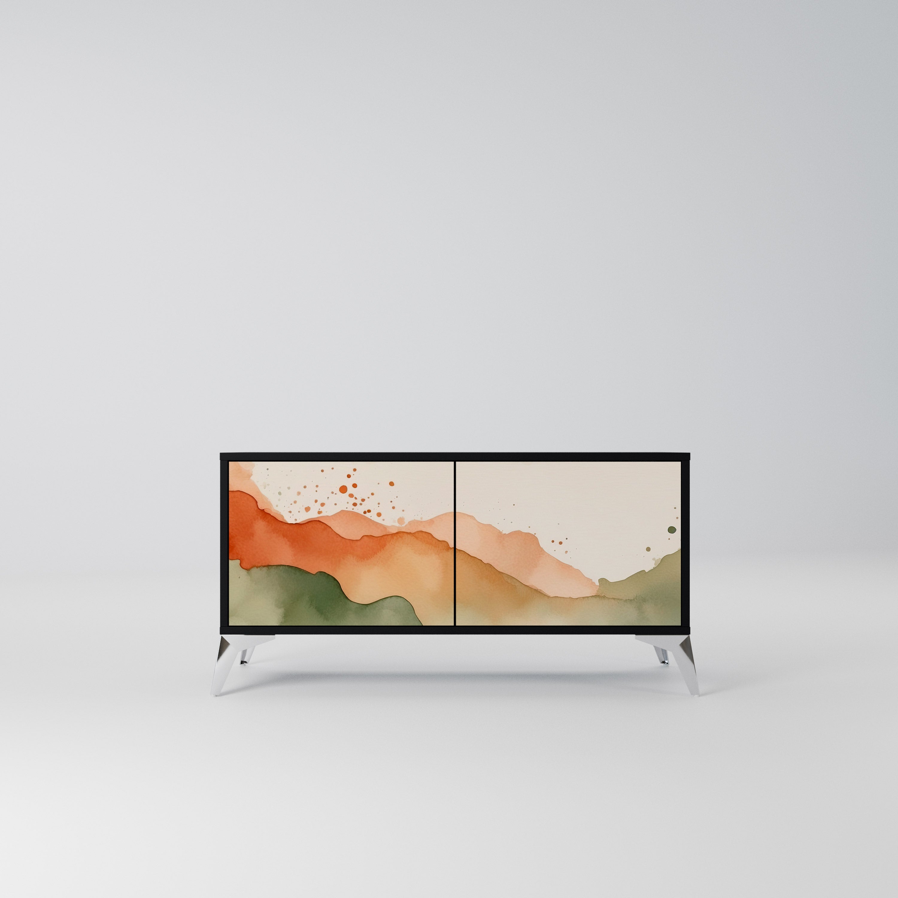 WATERCOLOUR PEAKS Kompaktowa szafka RTV 2-drzwiowa