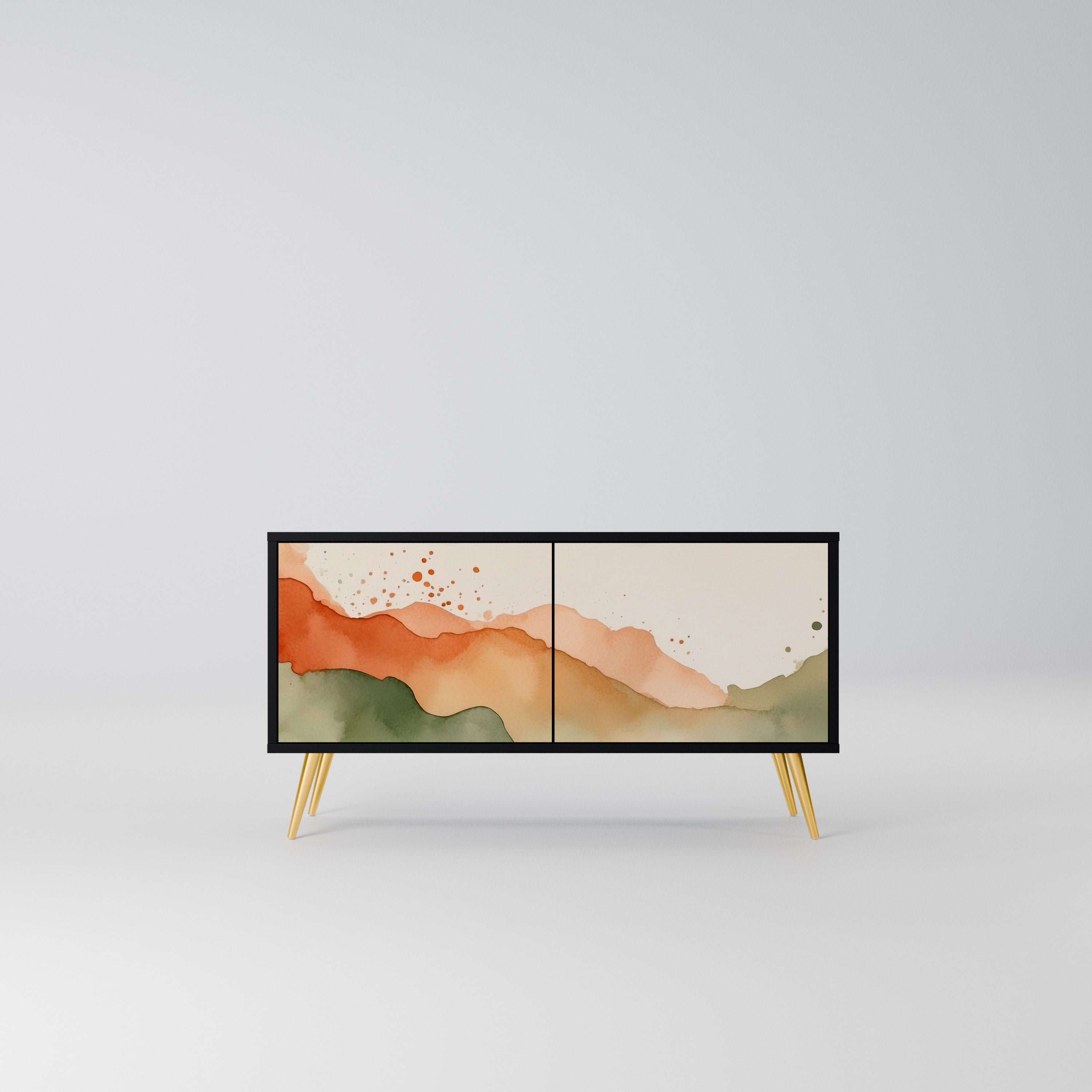 WATERCOLOUR PEAKS Kompaktowa szafka RTV 2-drzwiowa