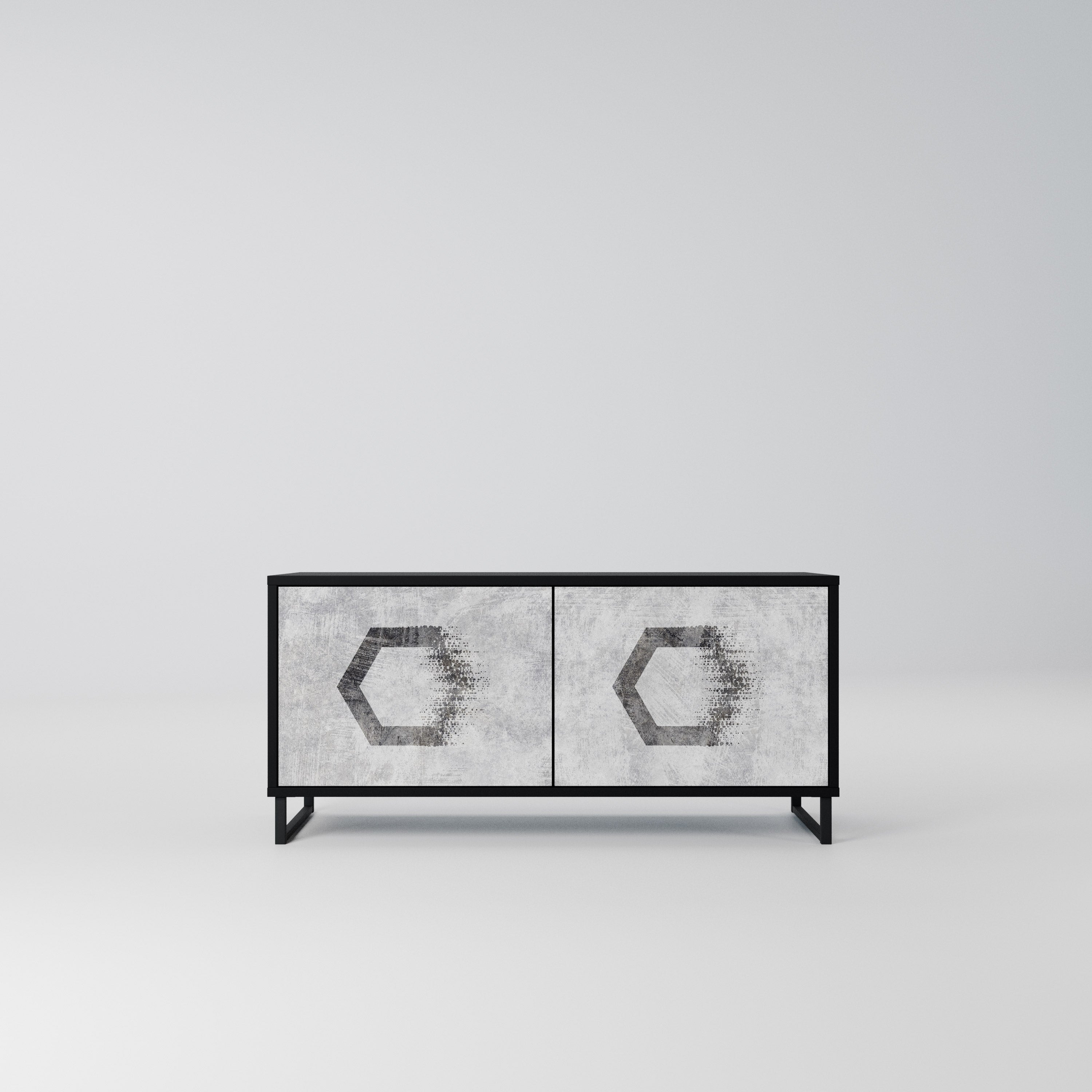 HEXAGONAL FIGURES Kompaktowa szafka RTV 2-drzwiowa