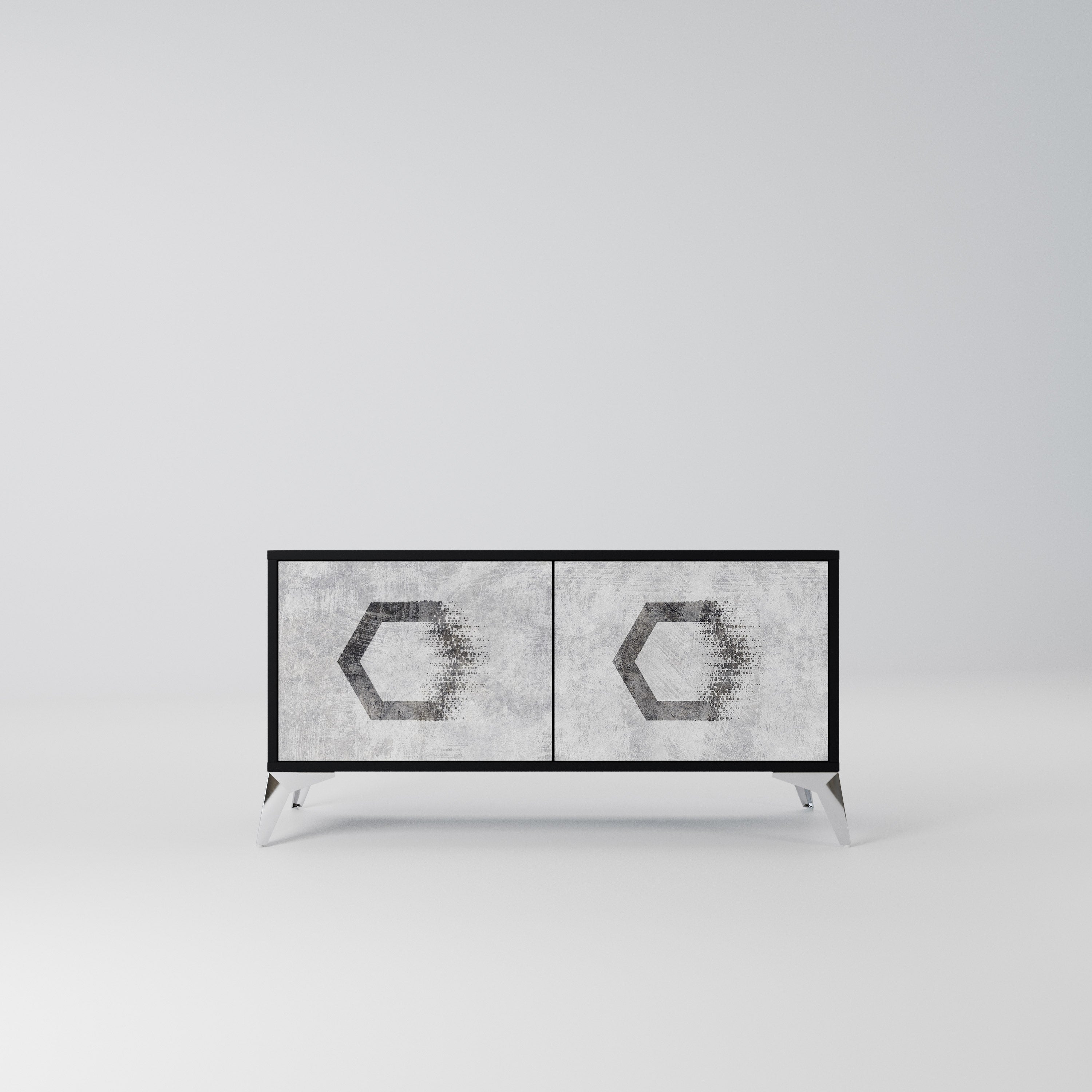 HEXAGONAL FIGURES Kompaktowa szafka RTV 2-drzwiowa