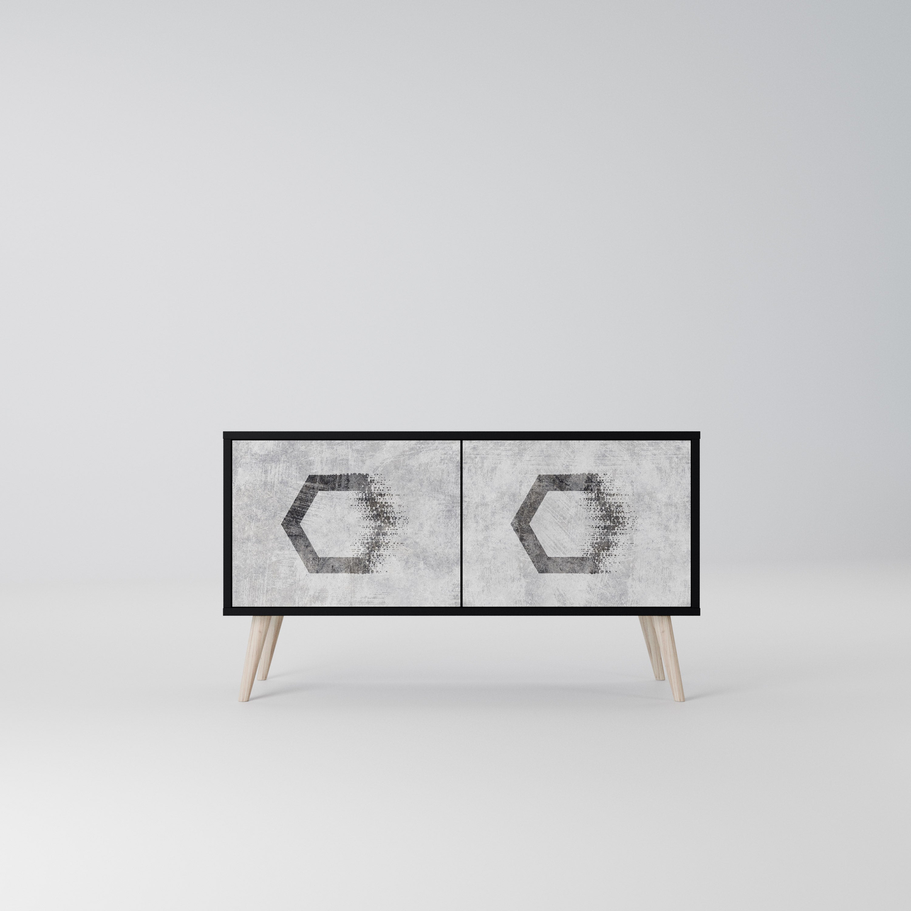 HEXAGONAL FIGURES Kompaktowa szafka RTV 2-drzwiowa