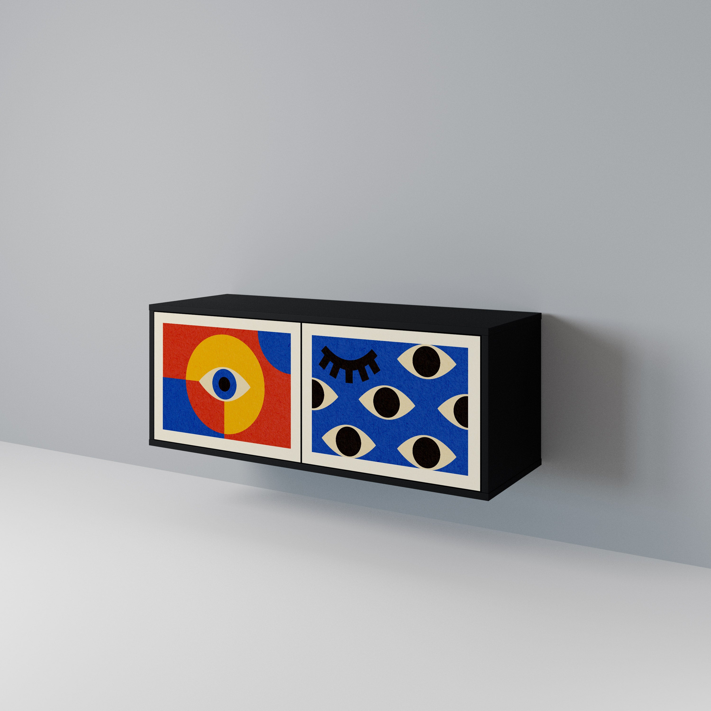 GEOMETRIC EYES Kompaktowa szafka RTV 2-drzwiowa