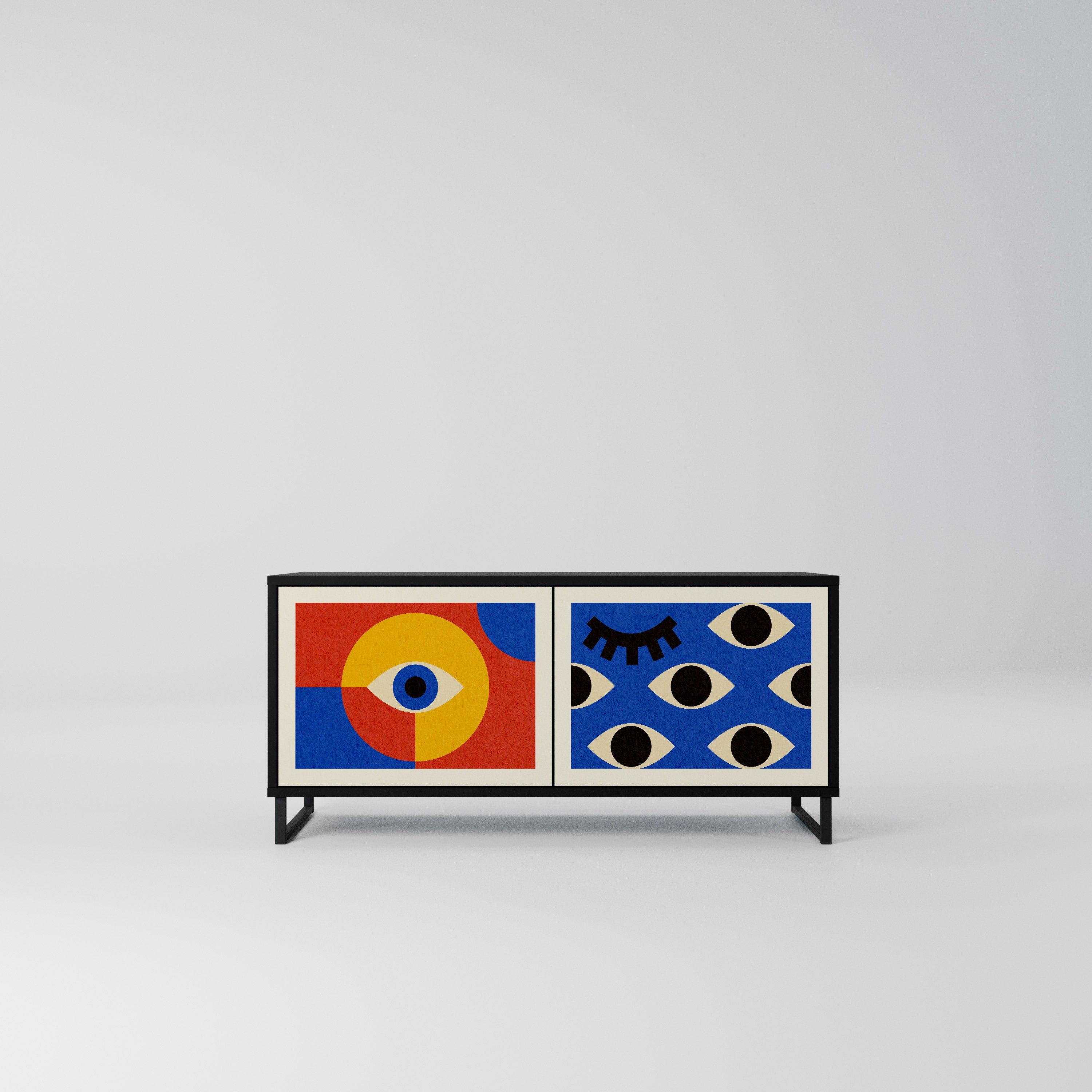 GEOMETRIC EYES Kompaktowa szafka RTV 2-drzwiowa