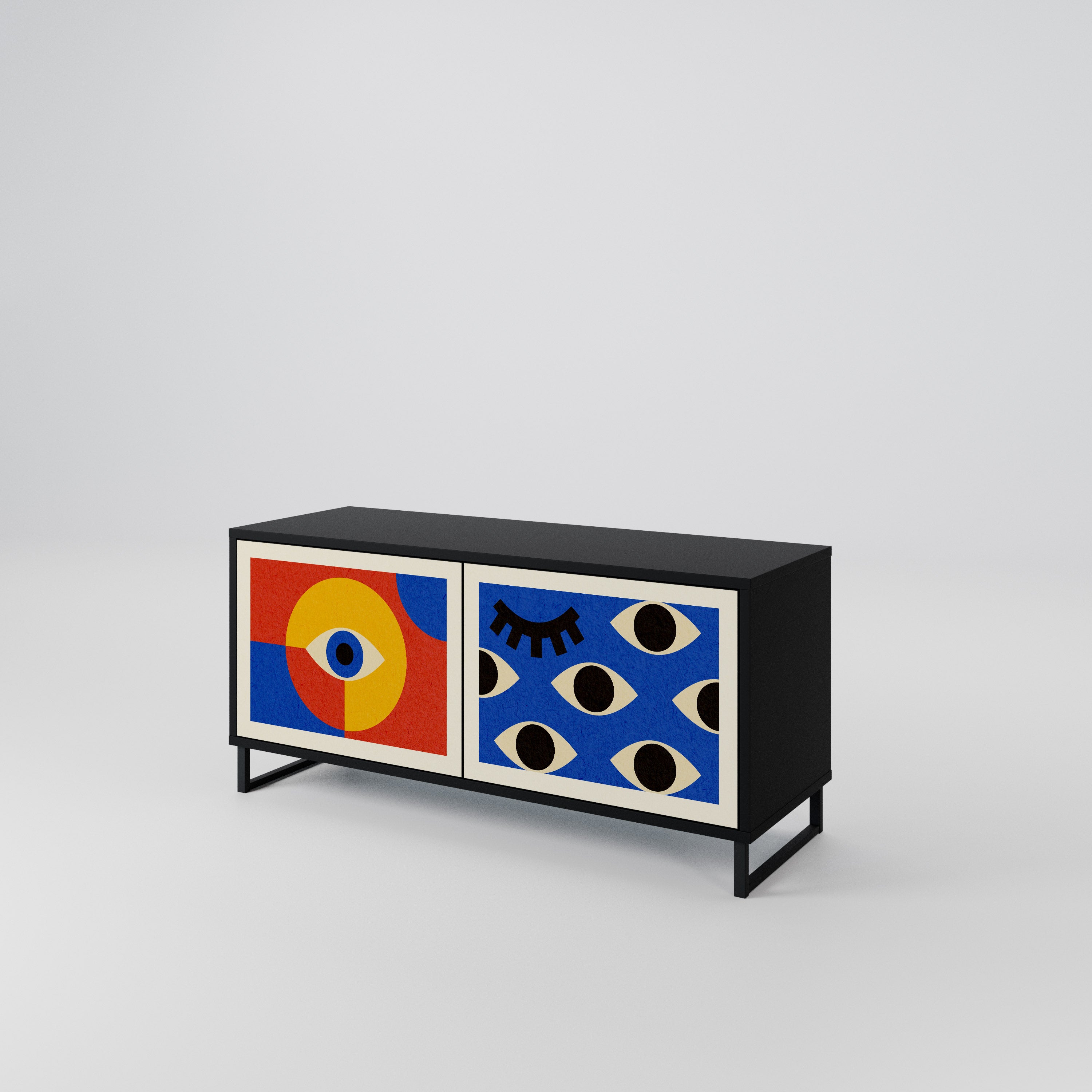 GEOMETRIC EYES Kompaktowa szafka RTV 2-drzwiowa