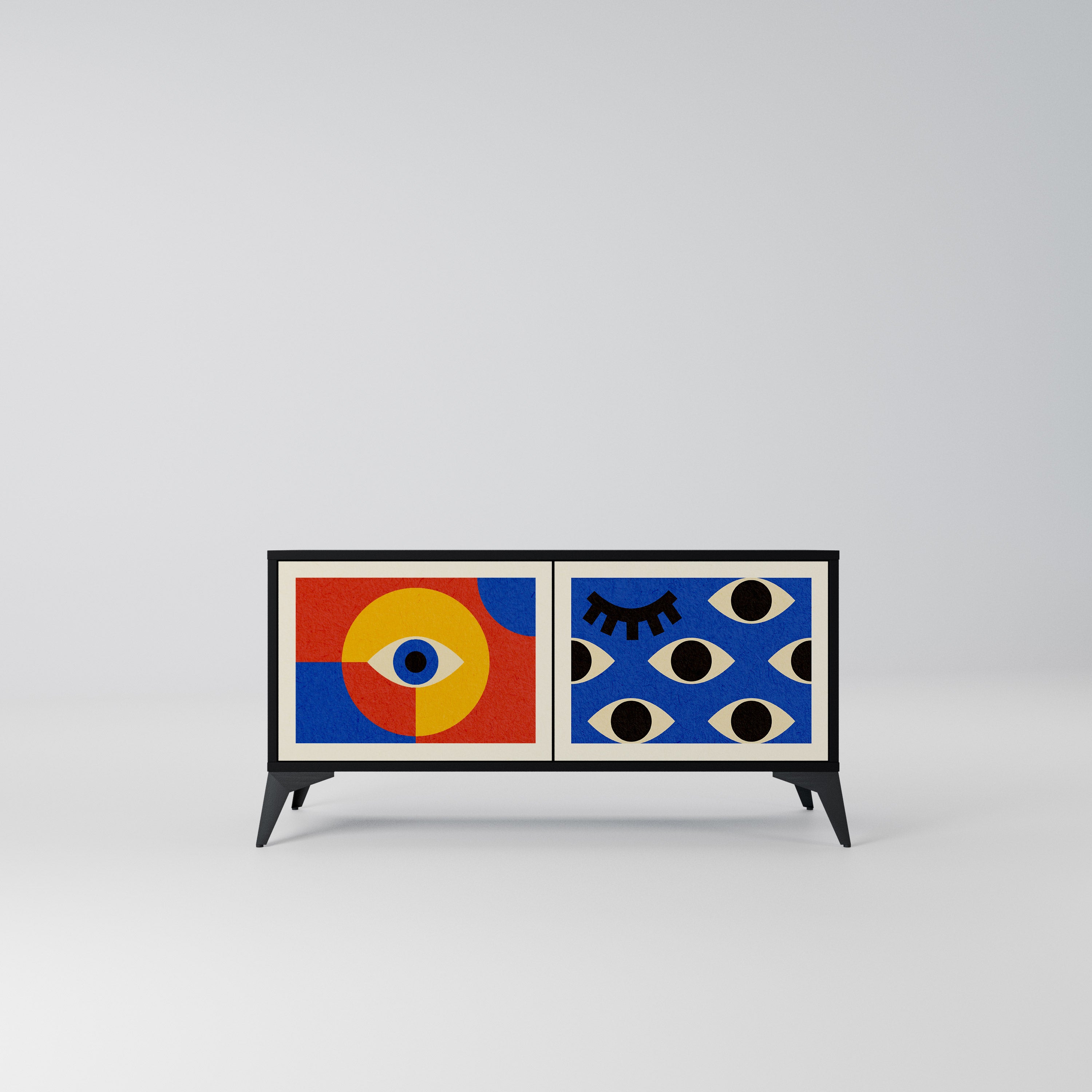 GEOMETRIC EYES Kompaktowa szafka RTV 2-drzwiowa