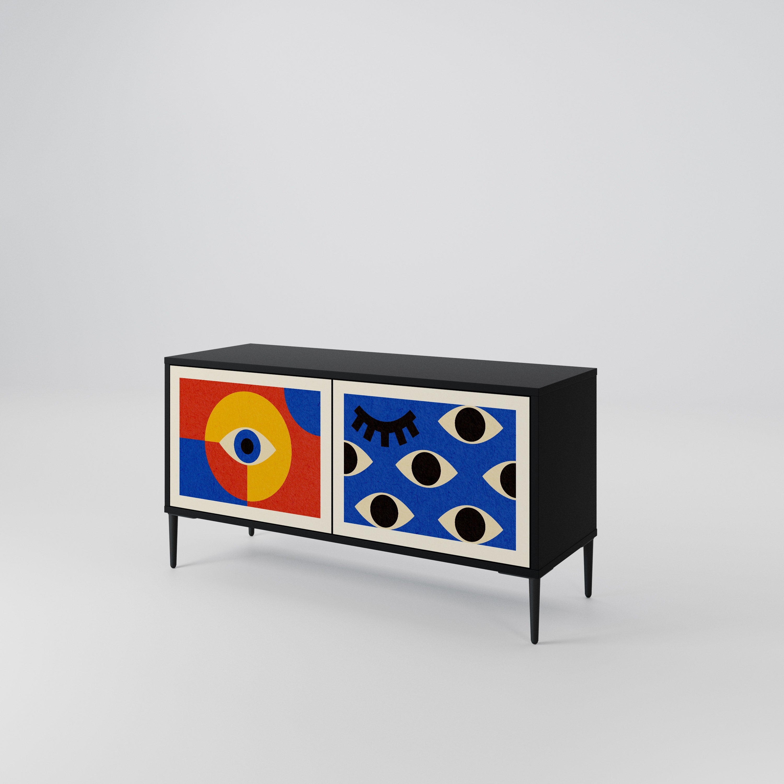 GEOMETRIC EYES Kompaktowa szafka RTV 2-drzwiowa