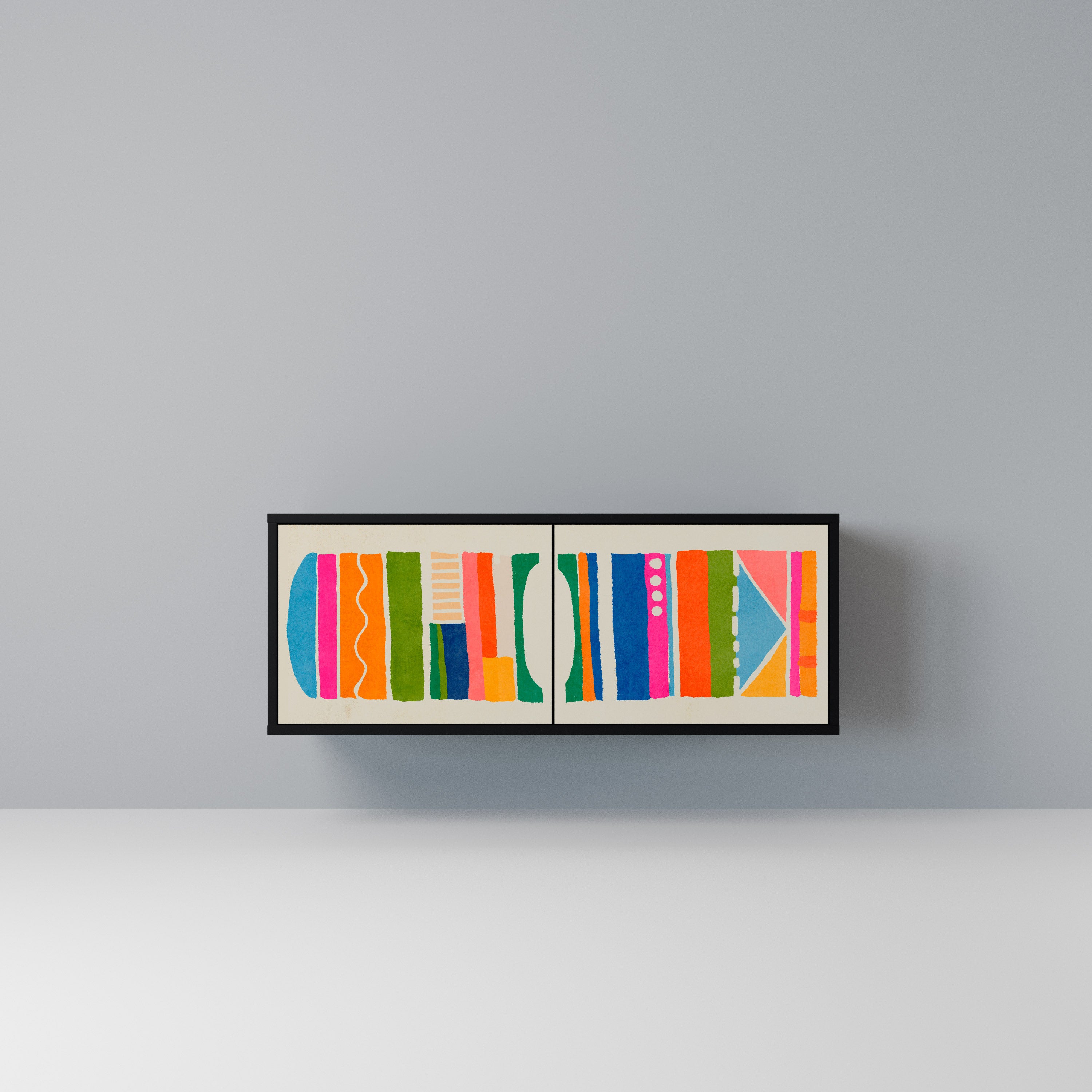 GEOMETRIC SHINE Kompaktowa szafka RTV 2-drzwiowa