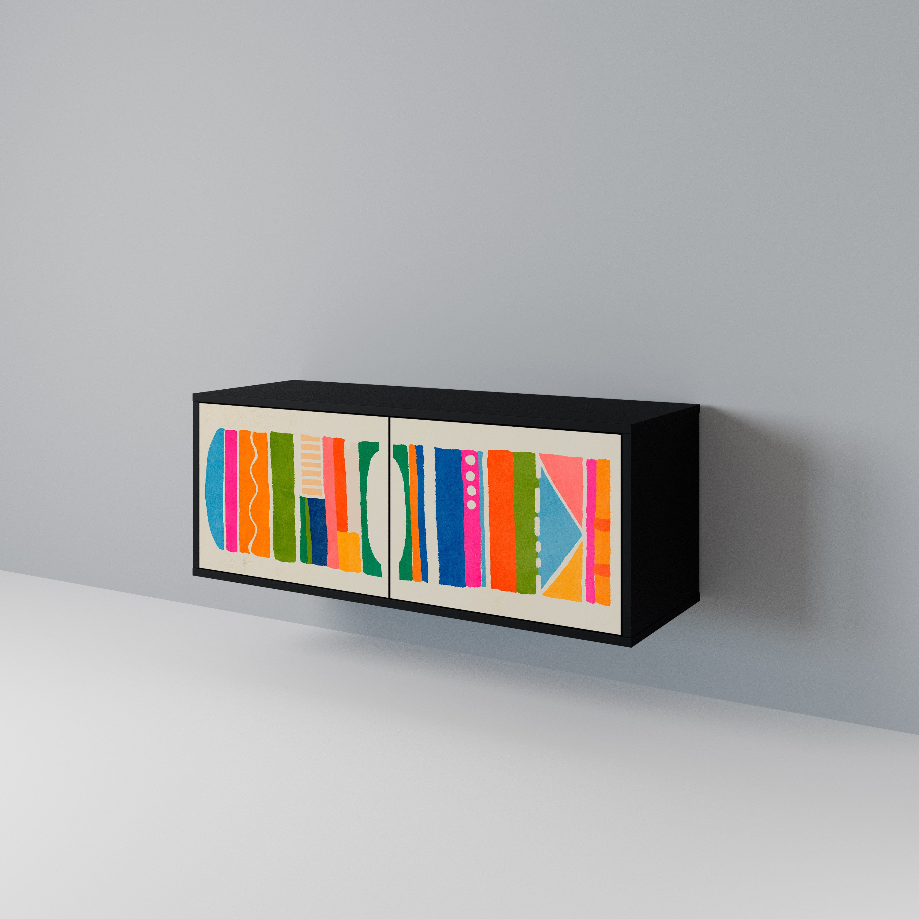 GEOMETRIC SHINE Kompaktowa szafka RTV 2-drzwiowa