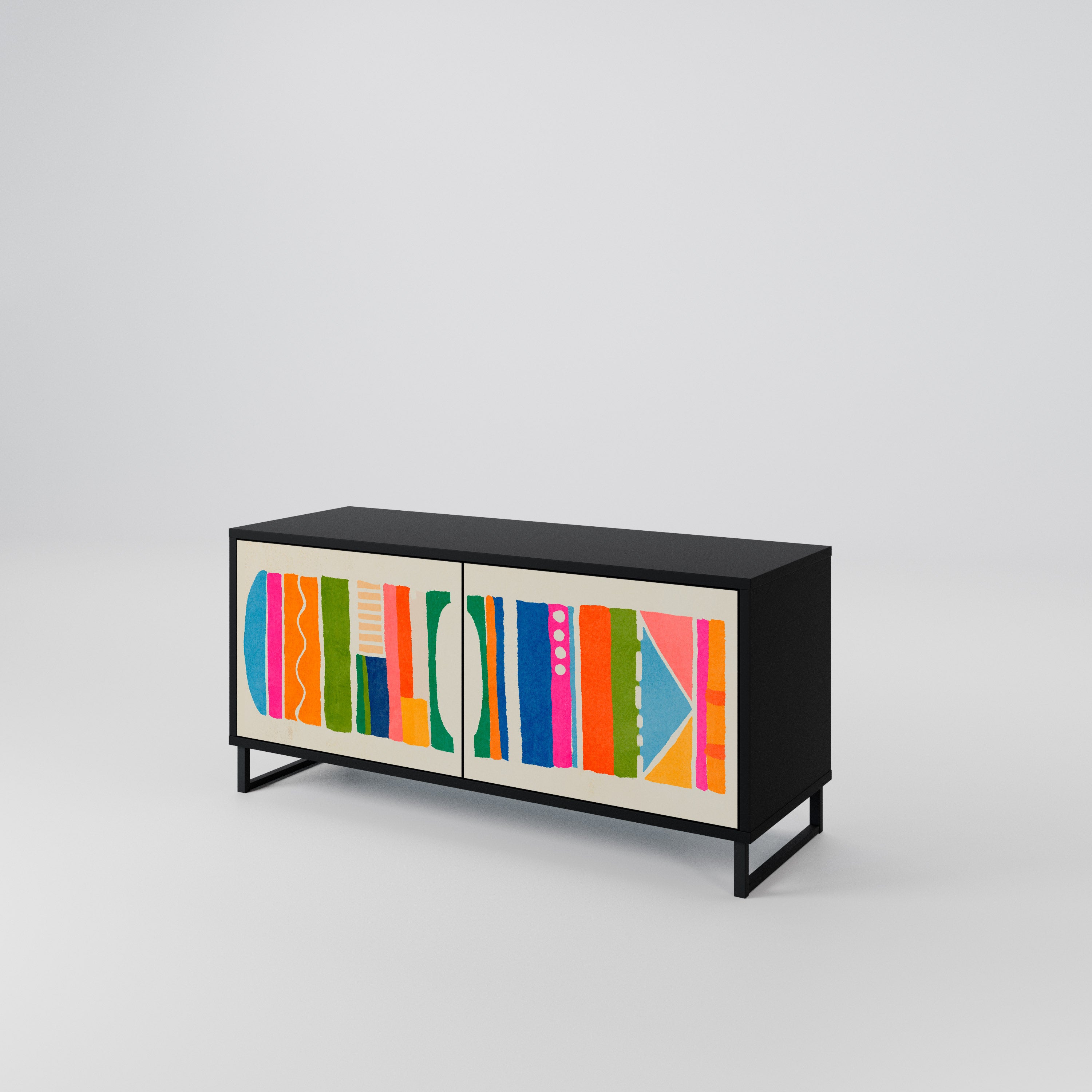 GEOMETRIC SHINE Kompaktowa szafka RTV 2-drzwiowa