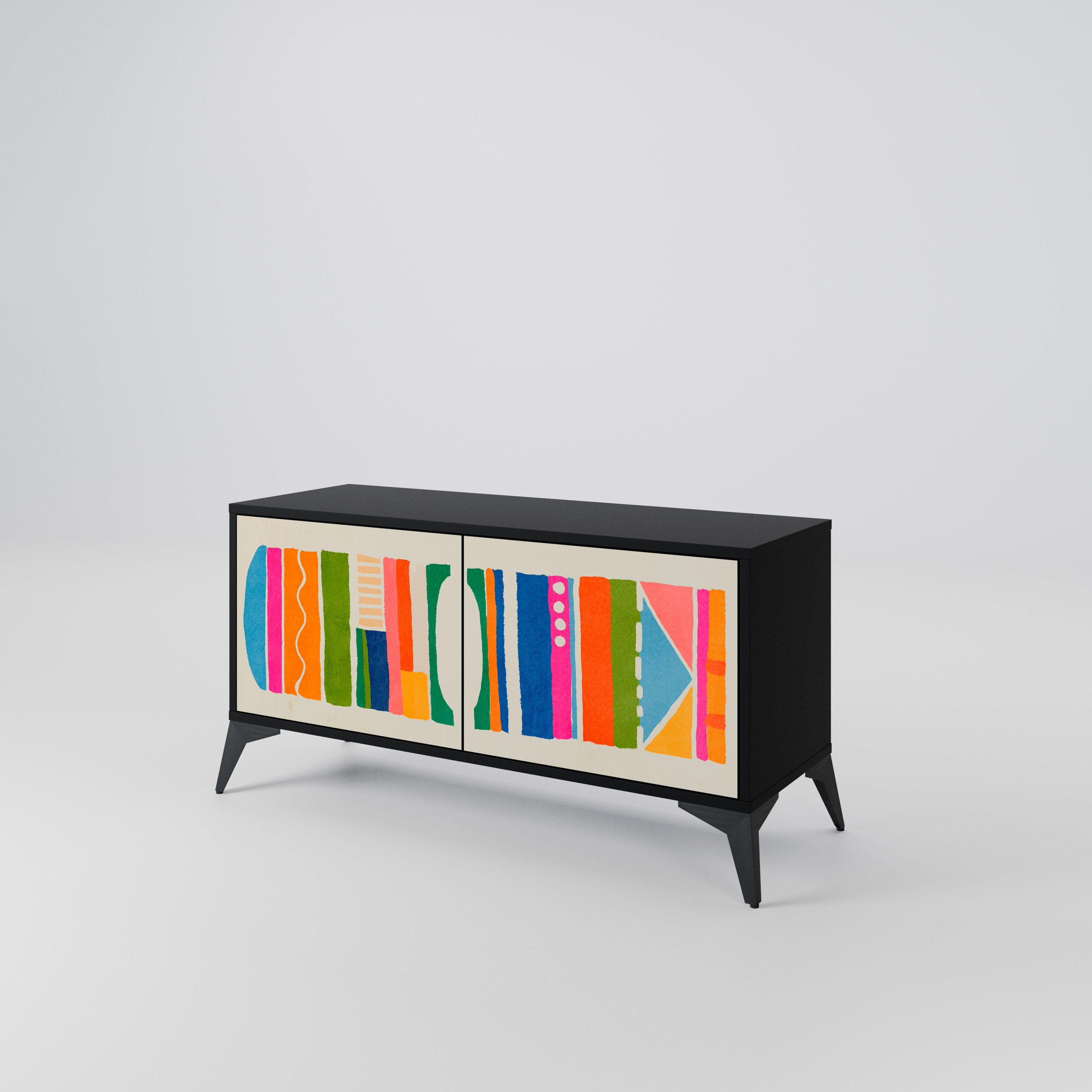 GEOMETRIC SHINE Kompaktowa szafka RTV 2-drzwiowa
