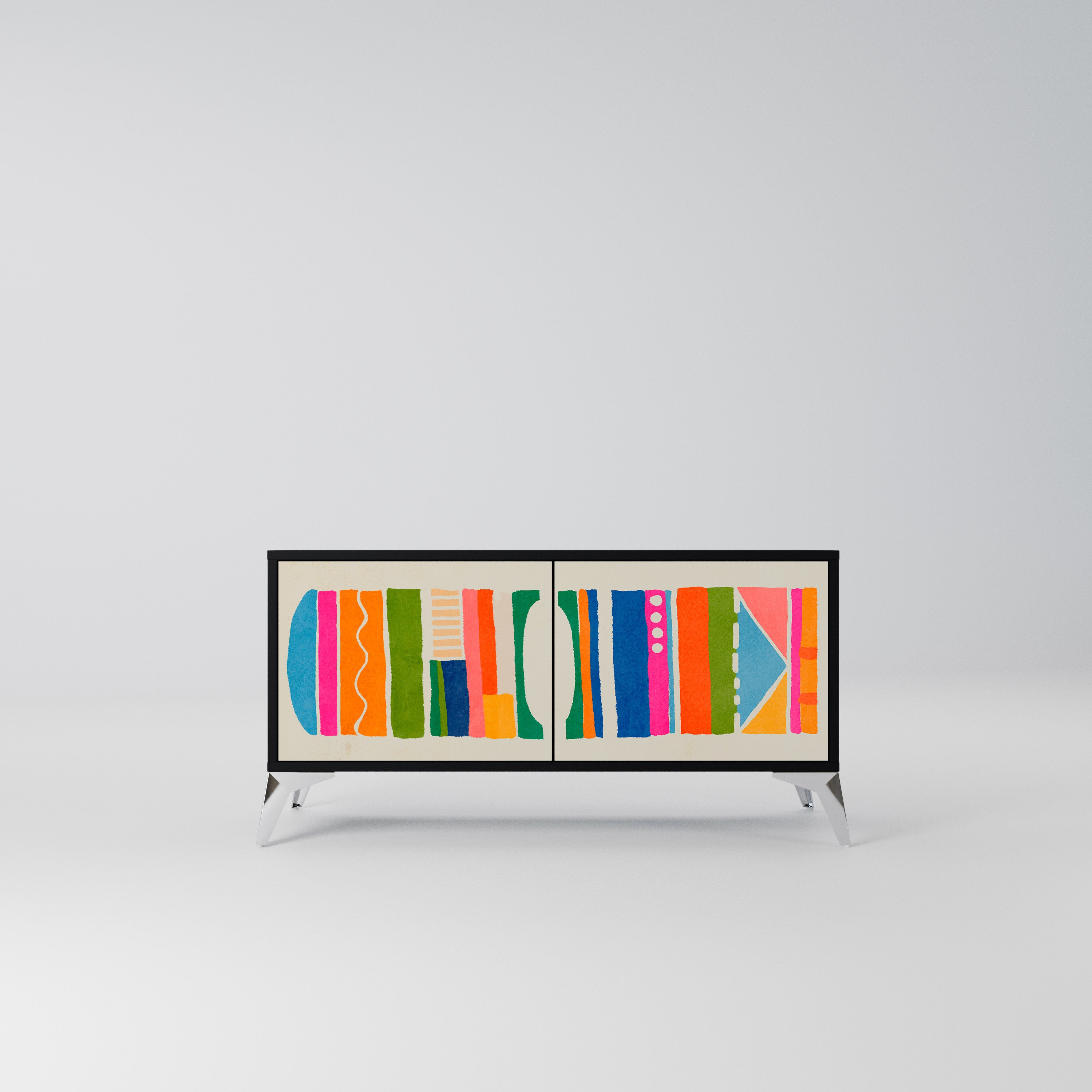 GEOMETRIC SHINE Kompaktowa szafka RTV 2-drzwiowa