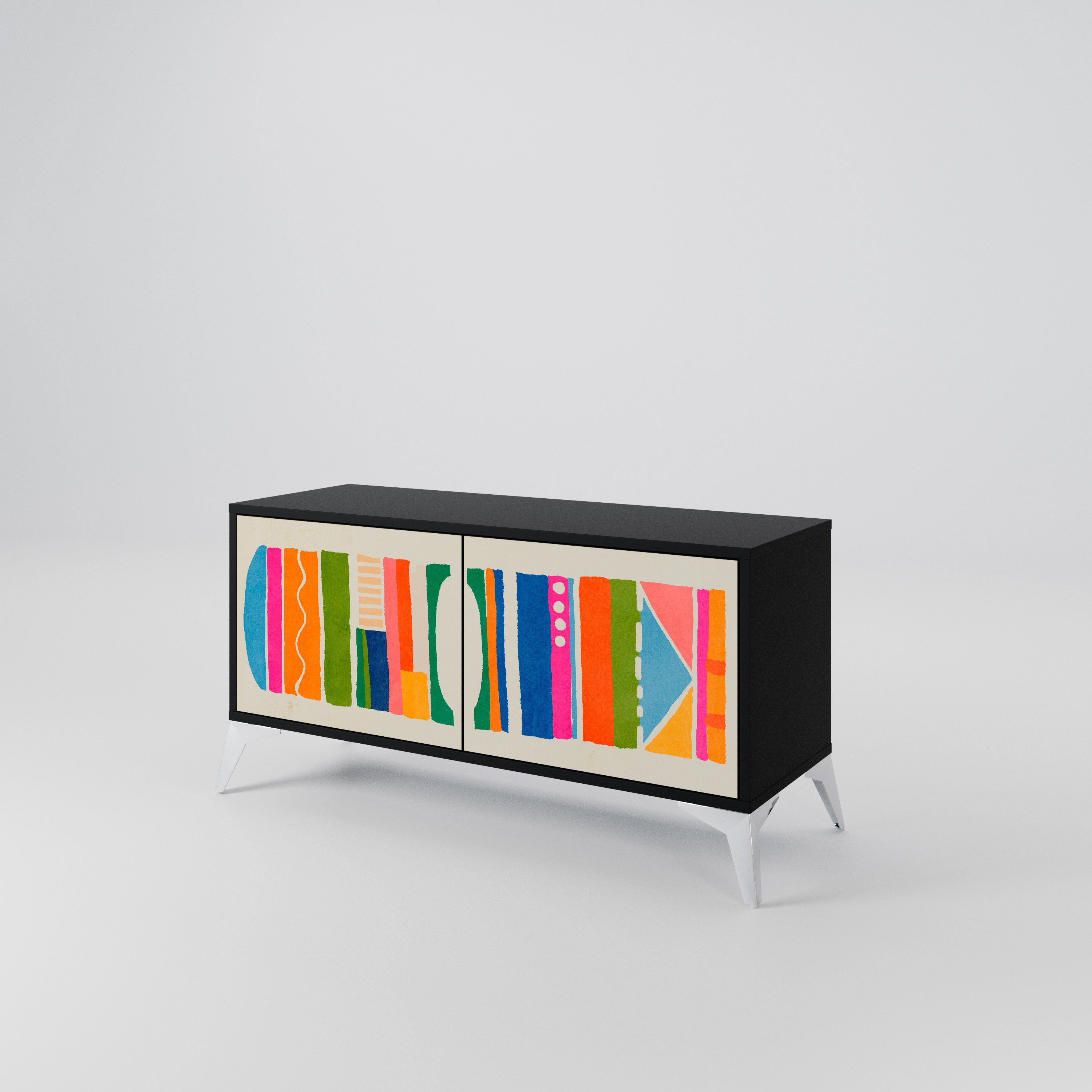 GEOMETRIC SHINE Kompaktowa szafka RTV 2-drzwiowa