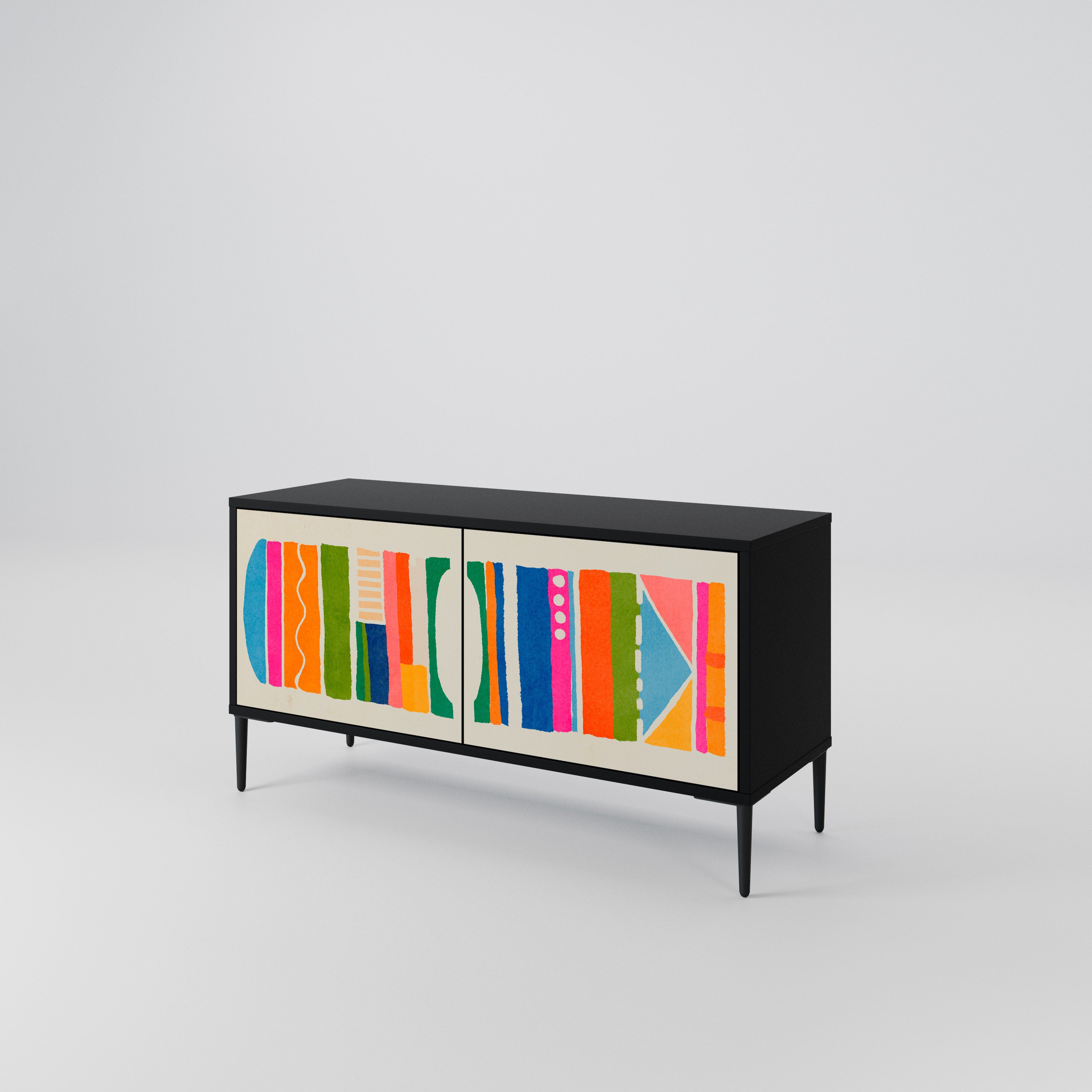 GEOMETRIC SHINE Kompaktowa szafka RTV 2-drzwiowa