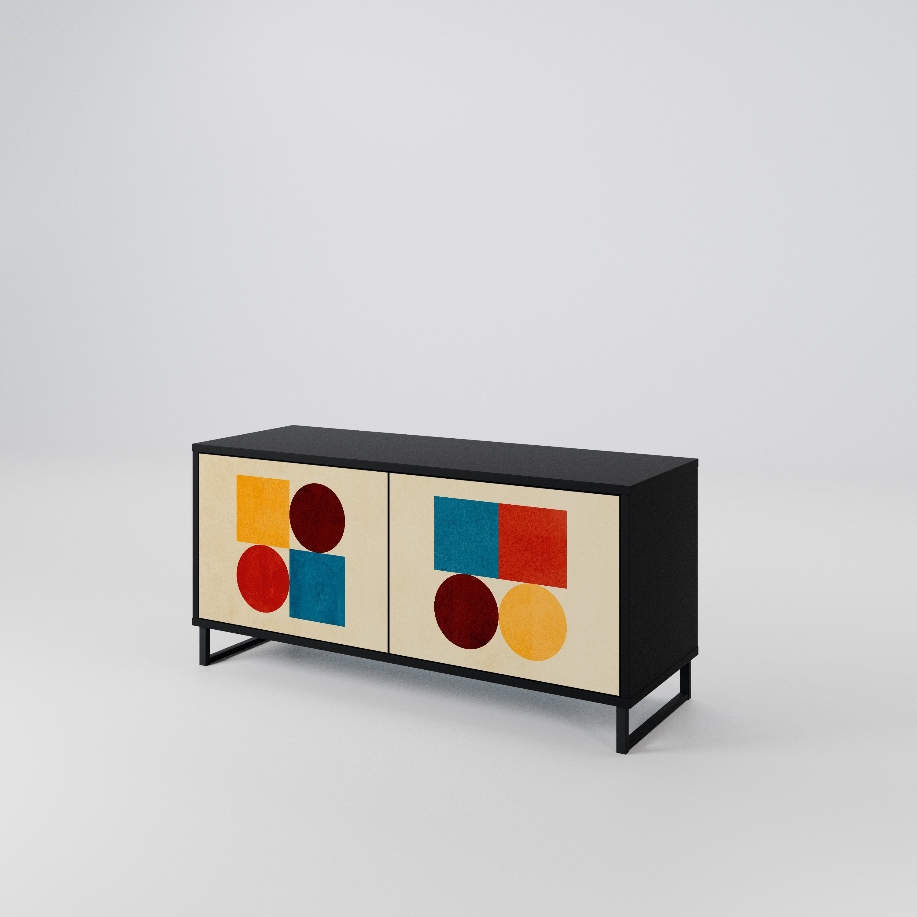 GEOMETRIC PUZZLE Kompaktowa szafka RTV 2-drzwiowa