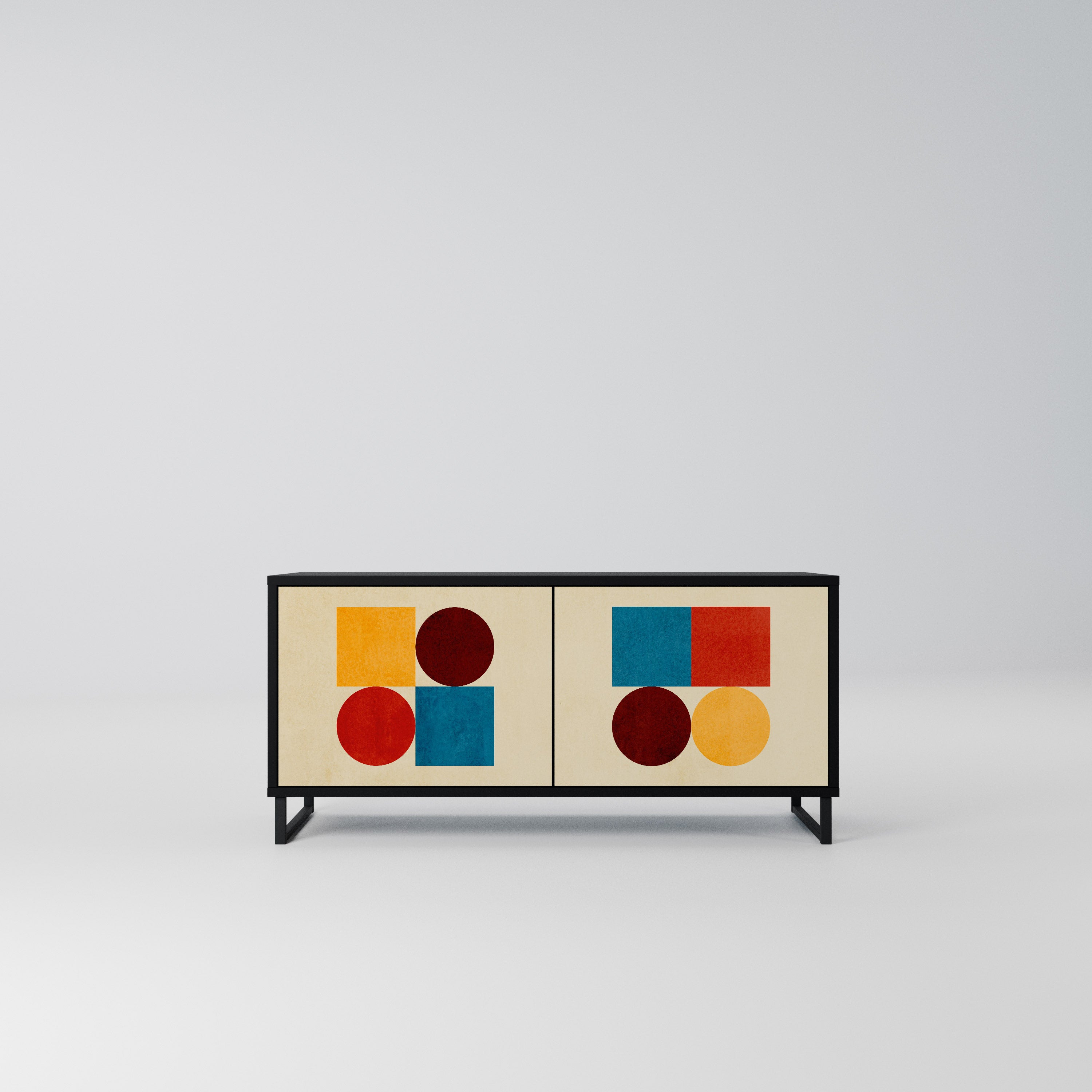 GEOMETRIC PUZZLE Kompaktowa szafka RTV 2-drzwiowa