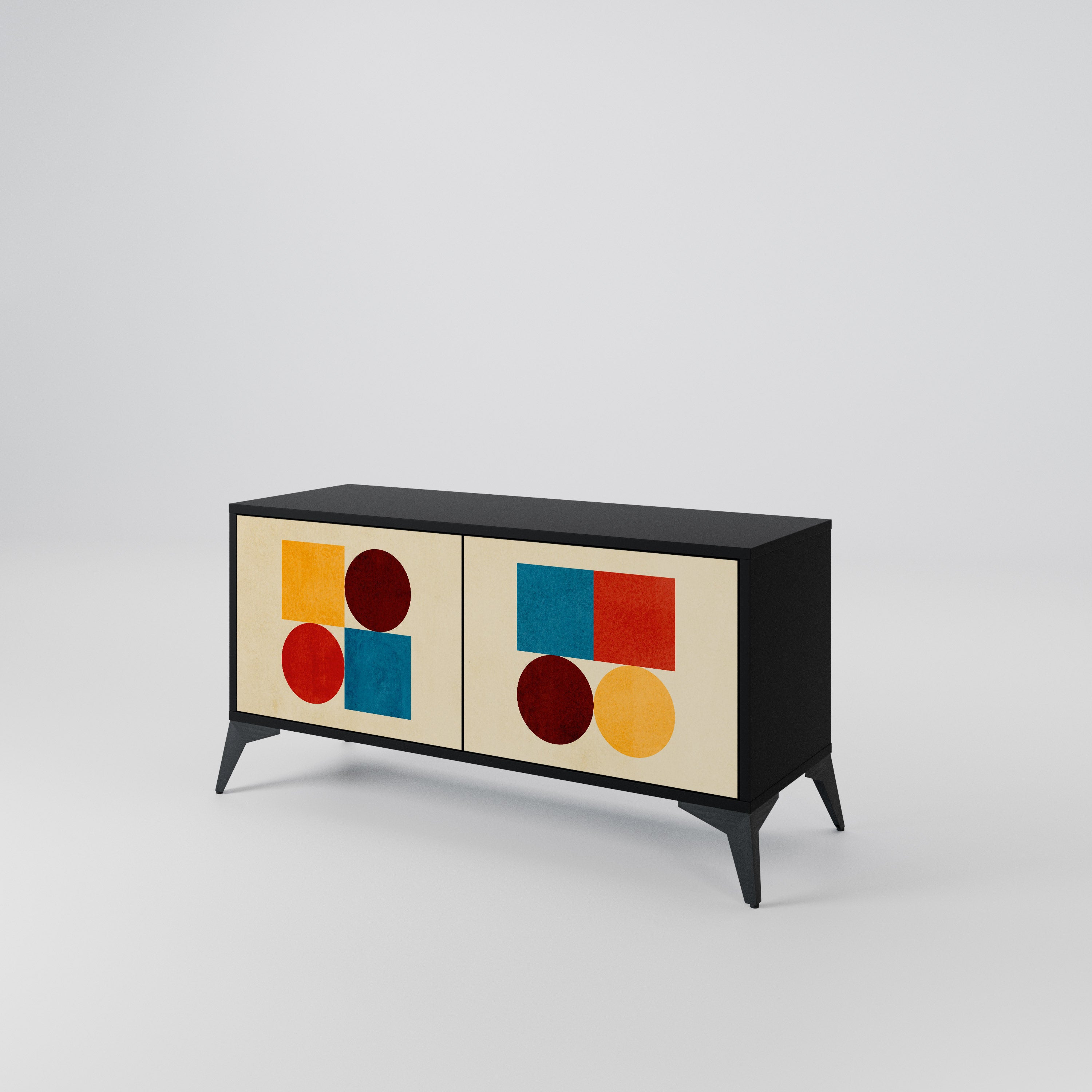 GEOMETRIC PUZZLE Kompaktowa szafka RTV 2-drzwiowa