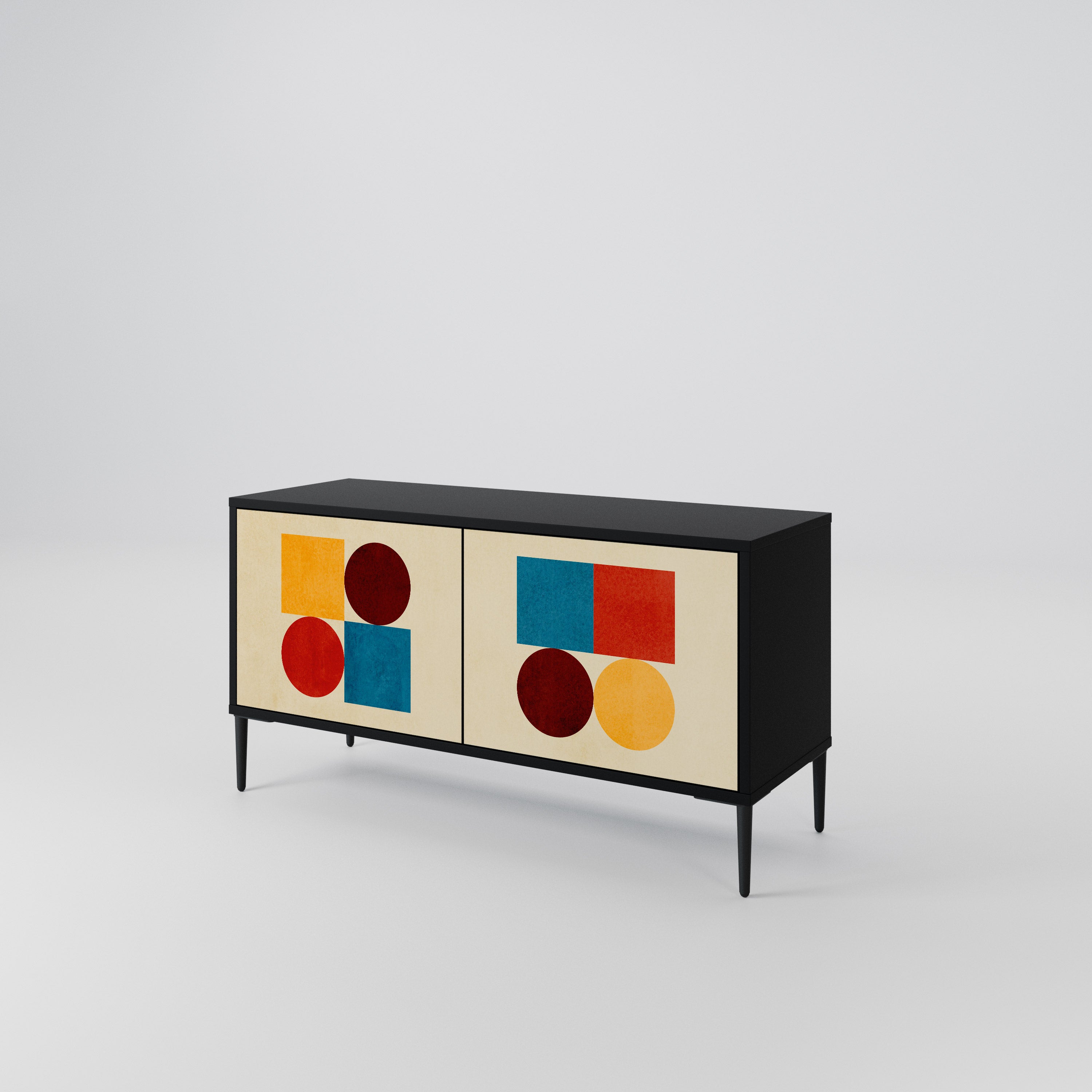 GEOMETRIC PUZZLE Kompaktowa szafka RTV 2-drzwiowa