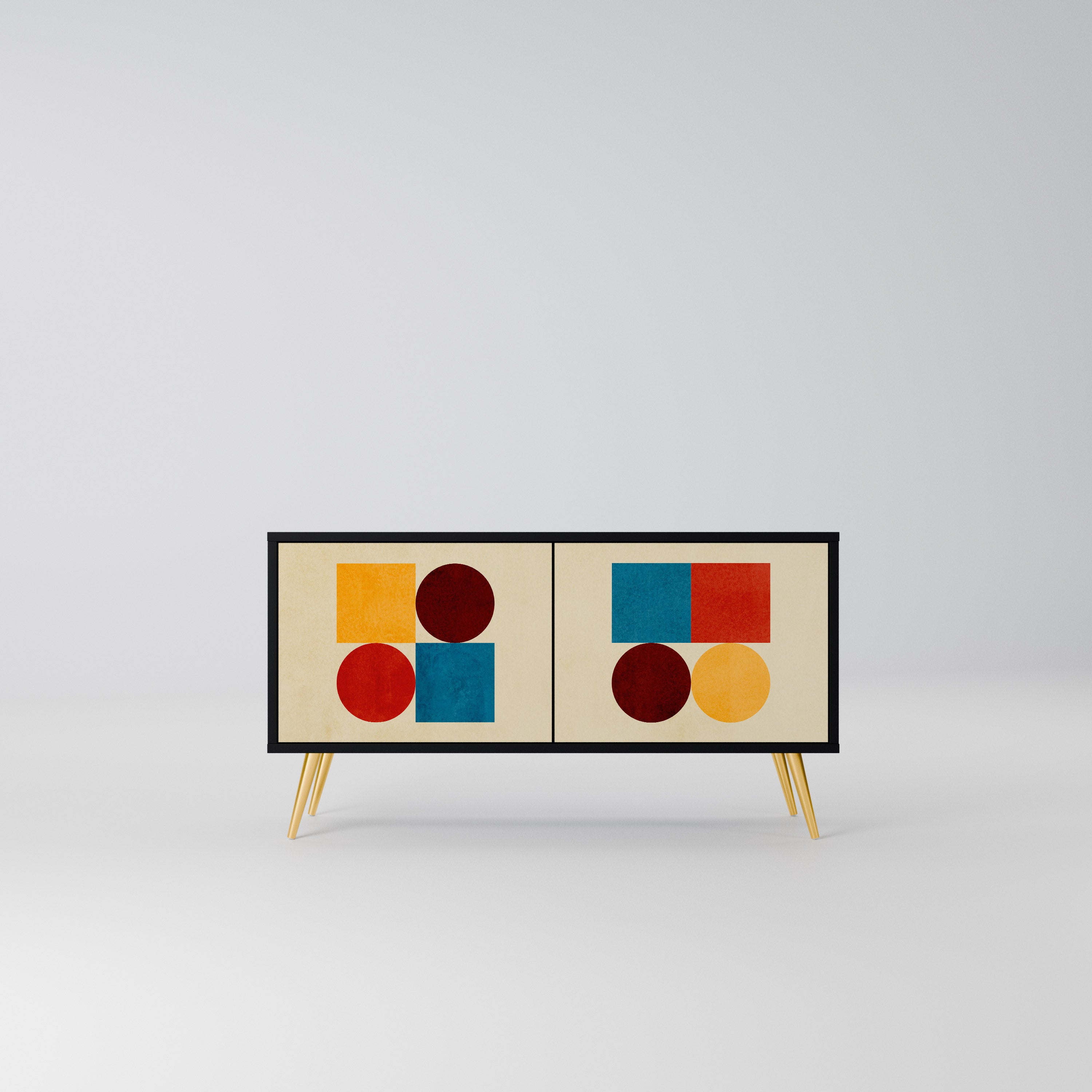 GEOMETRIC PUZZLE Kompaktowa szafka RTV 2-drzwiowa