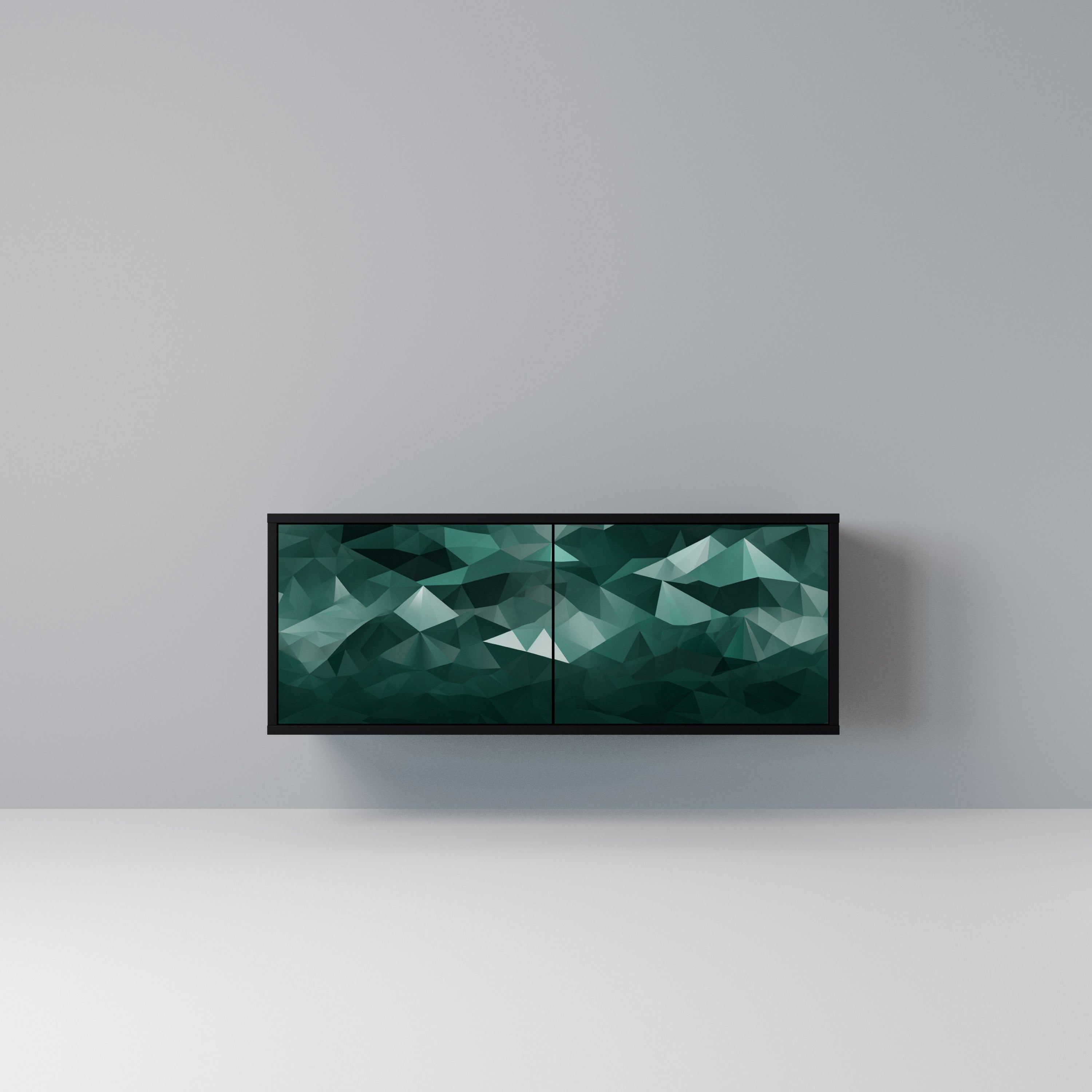 POLYGONAL FLOATING Kompaktowa szafka RTV 2-drzwiowa