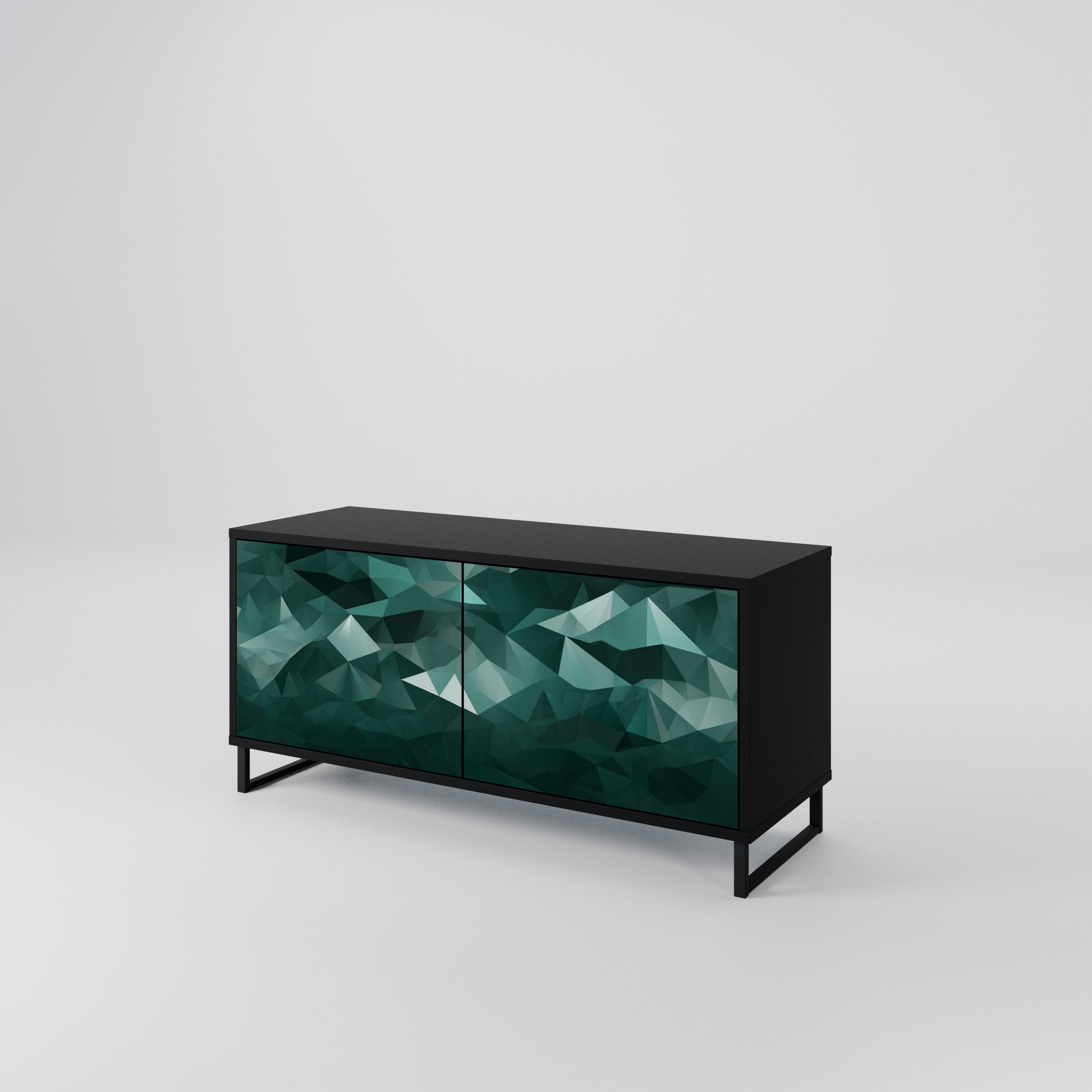 POLYGONAL FLOATING Kompaktowa szafka RTV 2-drzwiowa