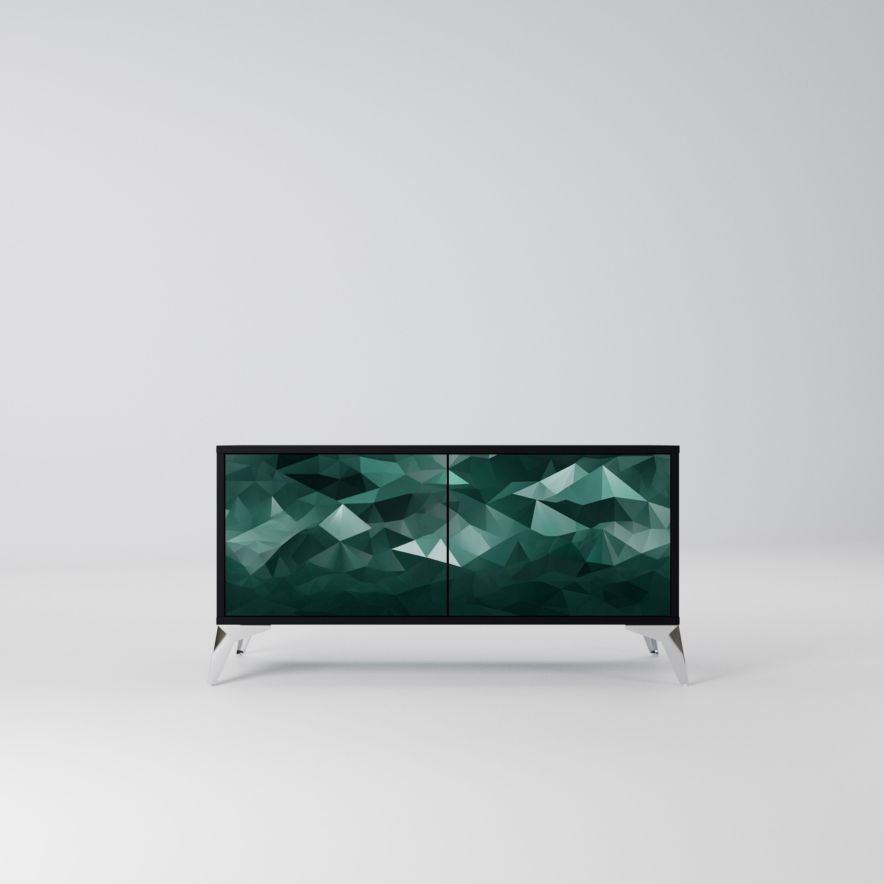 POLYGONAL FLOATING Kompaktowa szafka RTV 2-drzwiowa