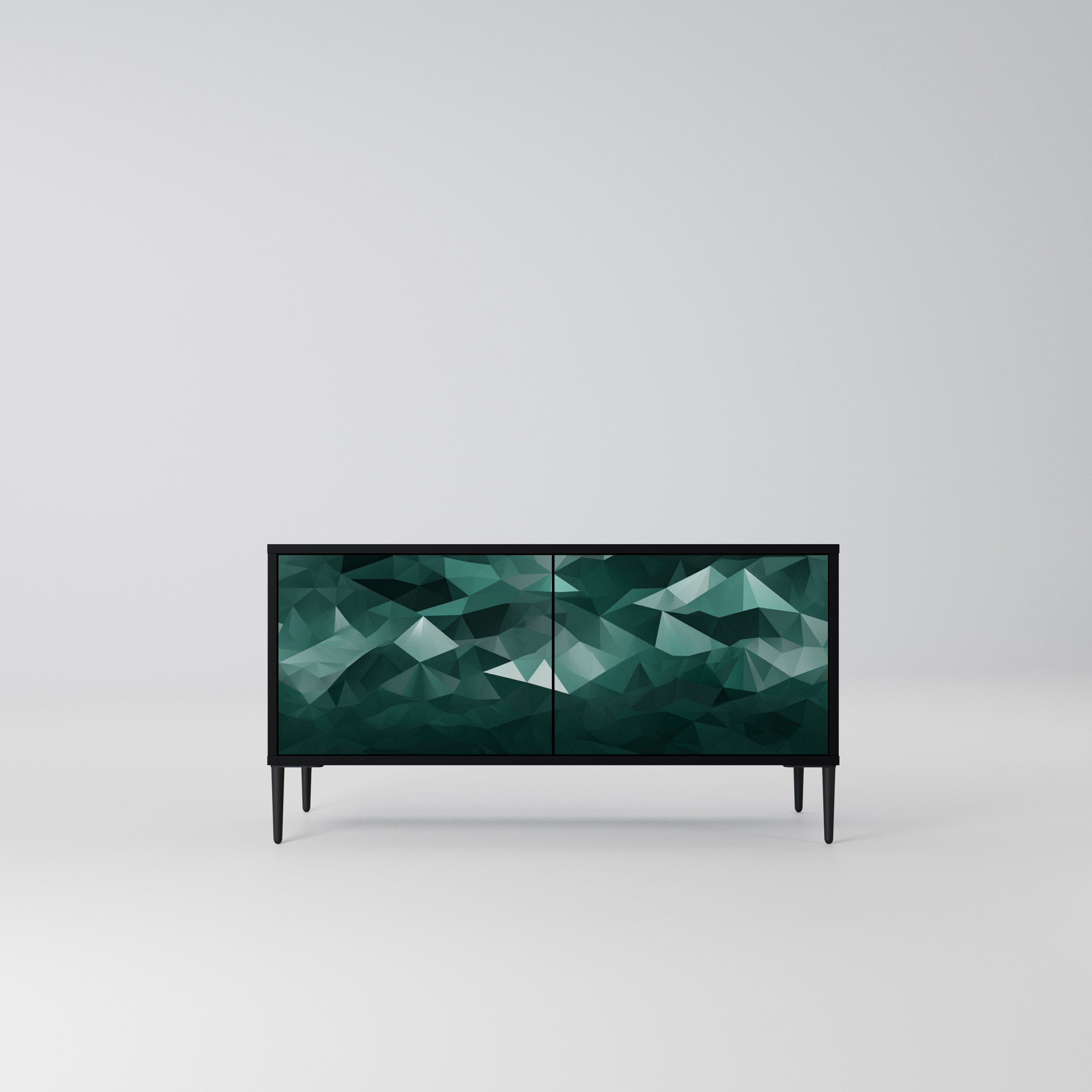 POLYGONAL FLOATING Kompaktowa szafka RTV 2-drzwiowa