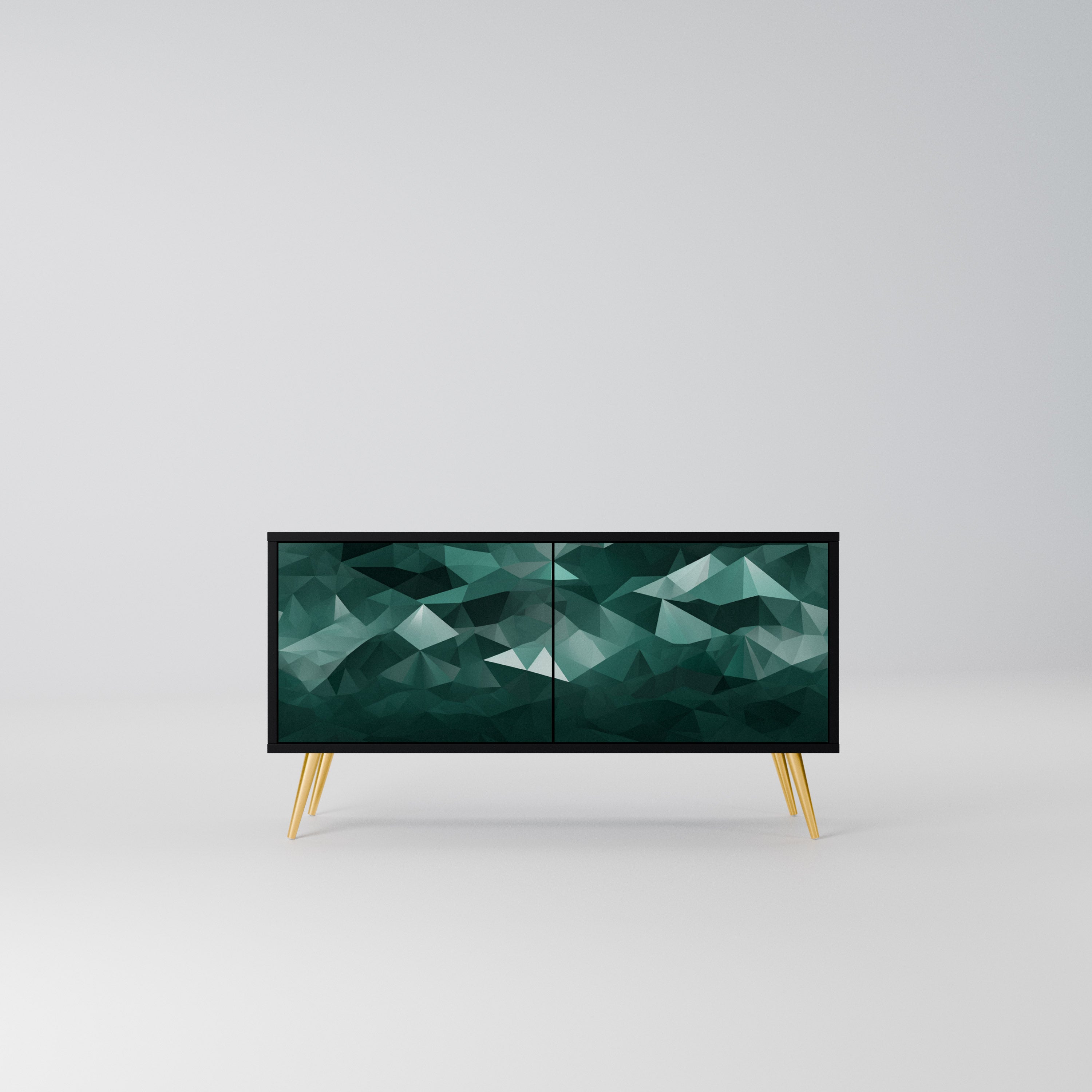 POLYGONAL FLOATING Kompaktowa szafka RTV 2-drzwiowa