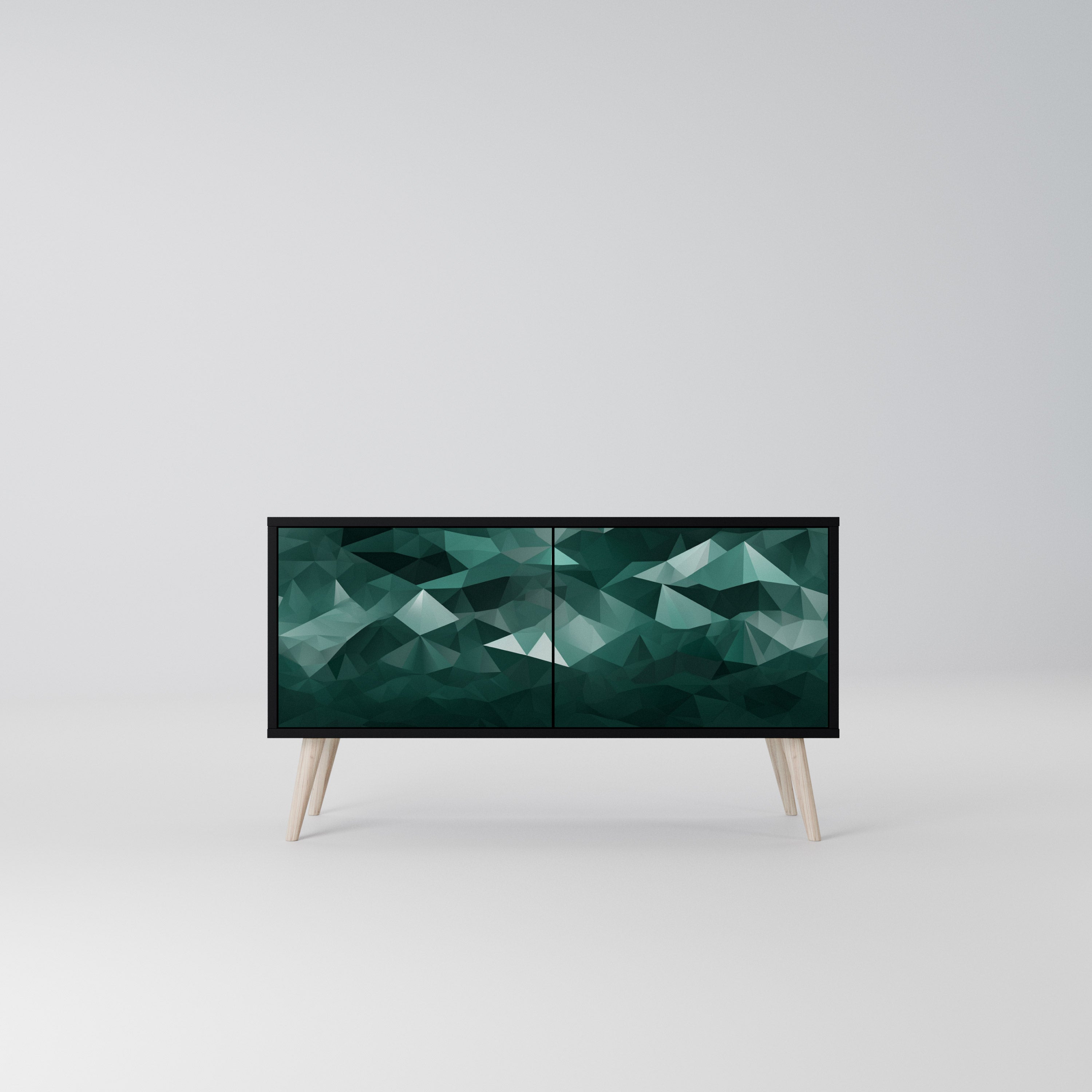 POLYGONAL FLOATING Kompaktowa szafka RTV 2-drzwiowa