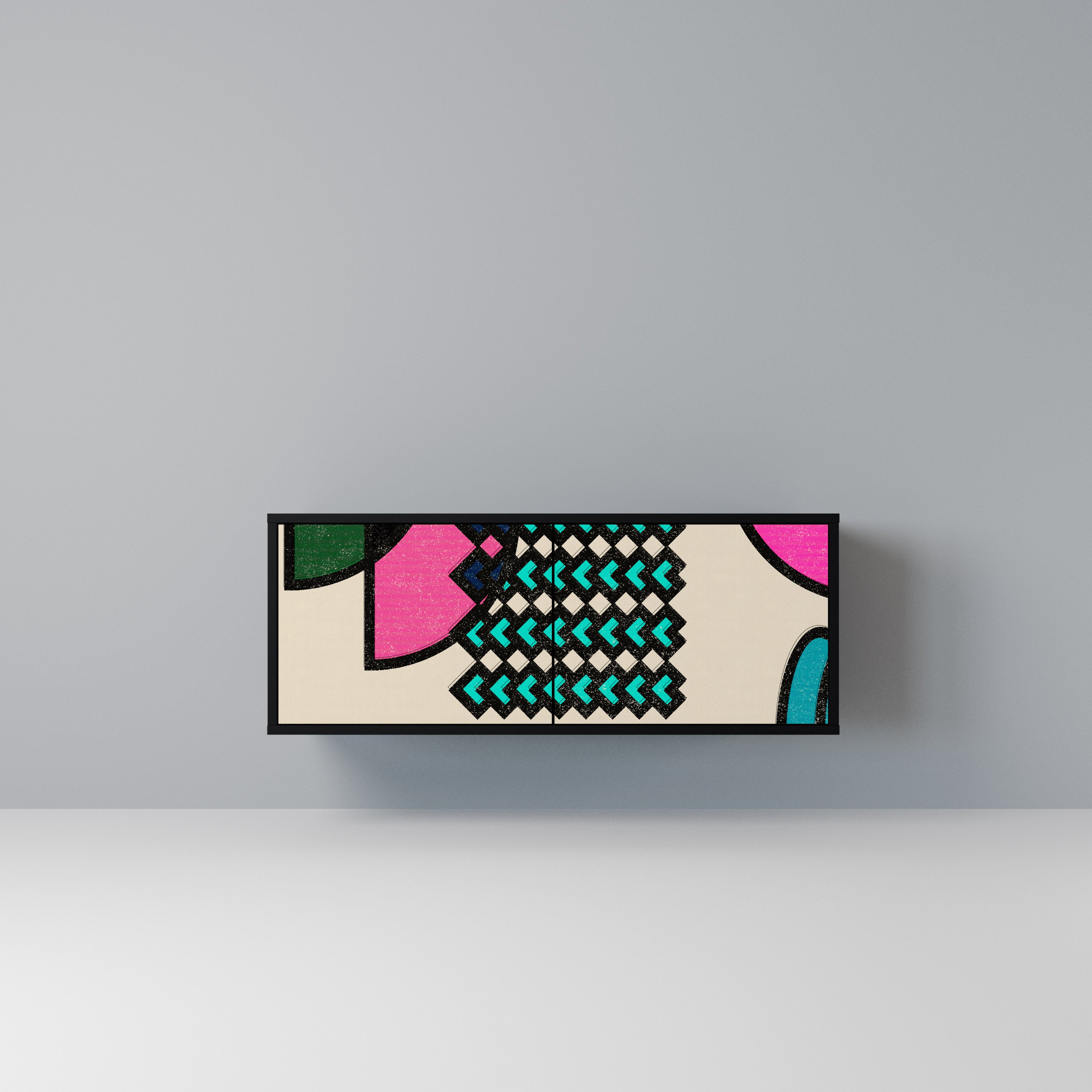 GEOMETRIC RHAPSODY Kompaktowa szafka RTV 2-drzwiowa