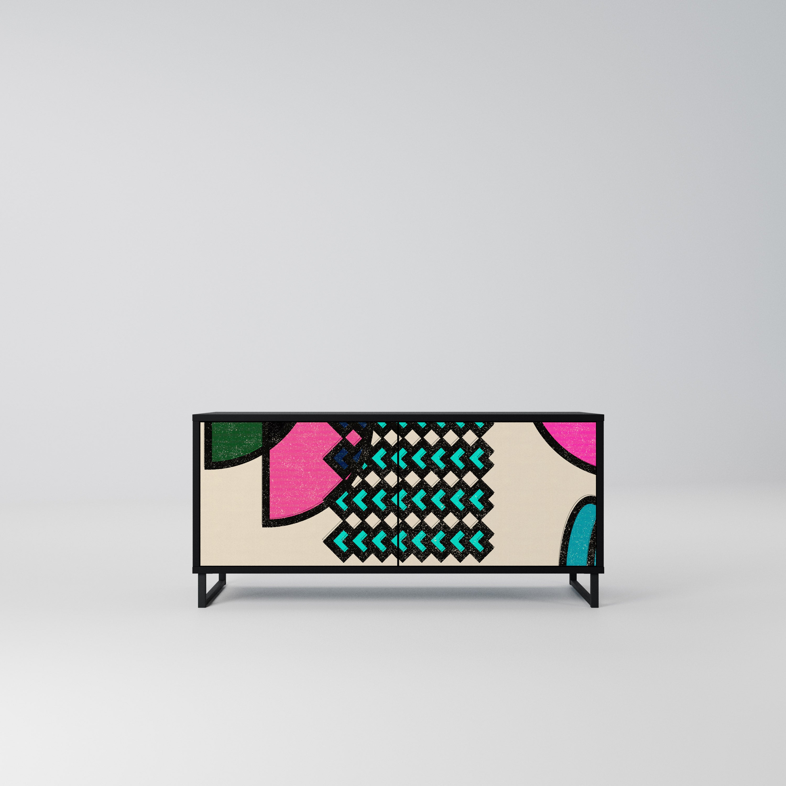 GEOMETRIC RHAPSODY Kompaktowa szafka RTV 2-drzwiowa