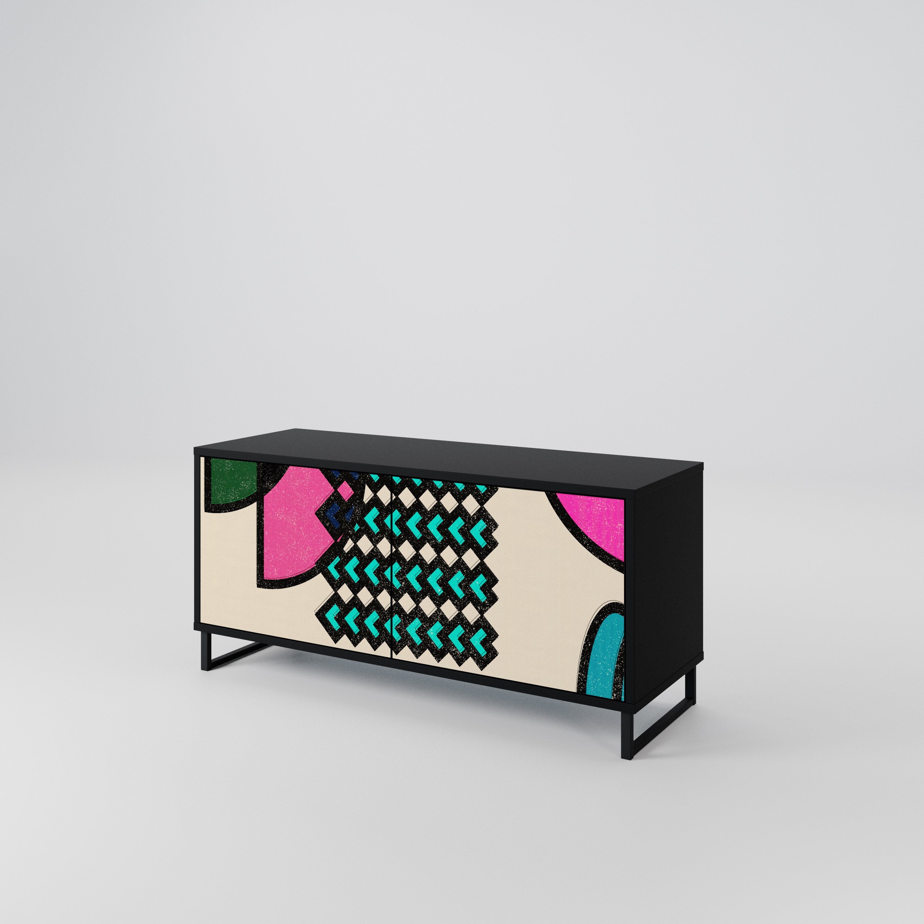 GEOMETRIC RHAPSODY Kompaktowa szafka RTV 2-drzwiowa