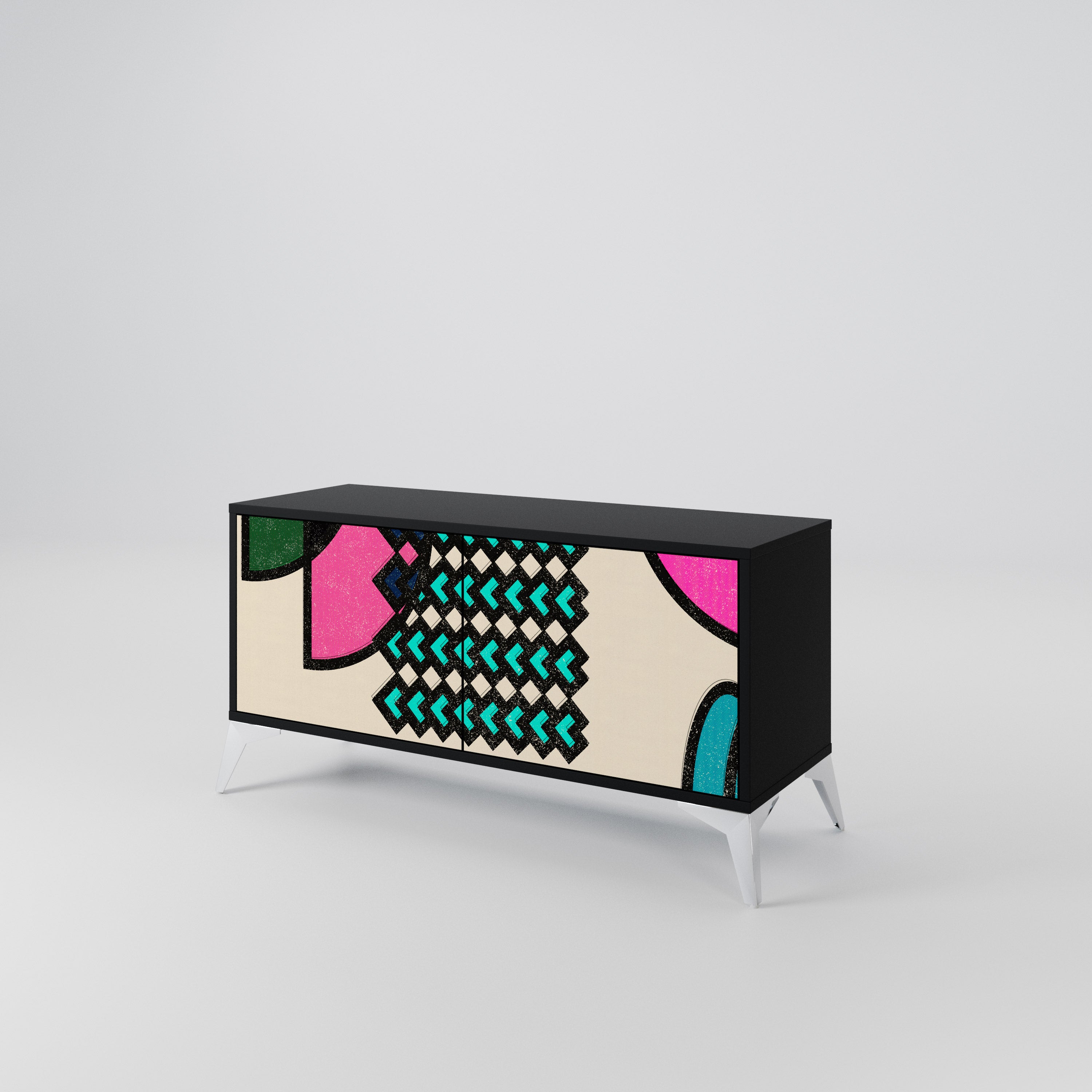 GEOMETRIC RHAPSODY Kompaktowa szafka RTV 2-drzwiowa
