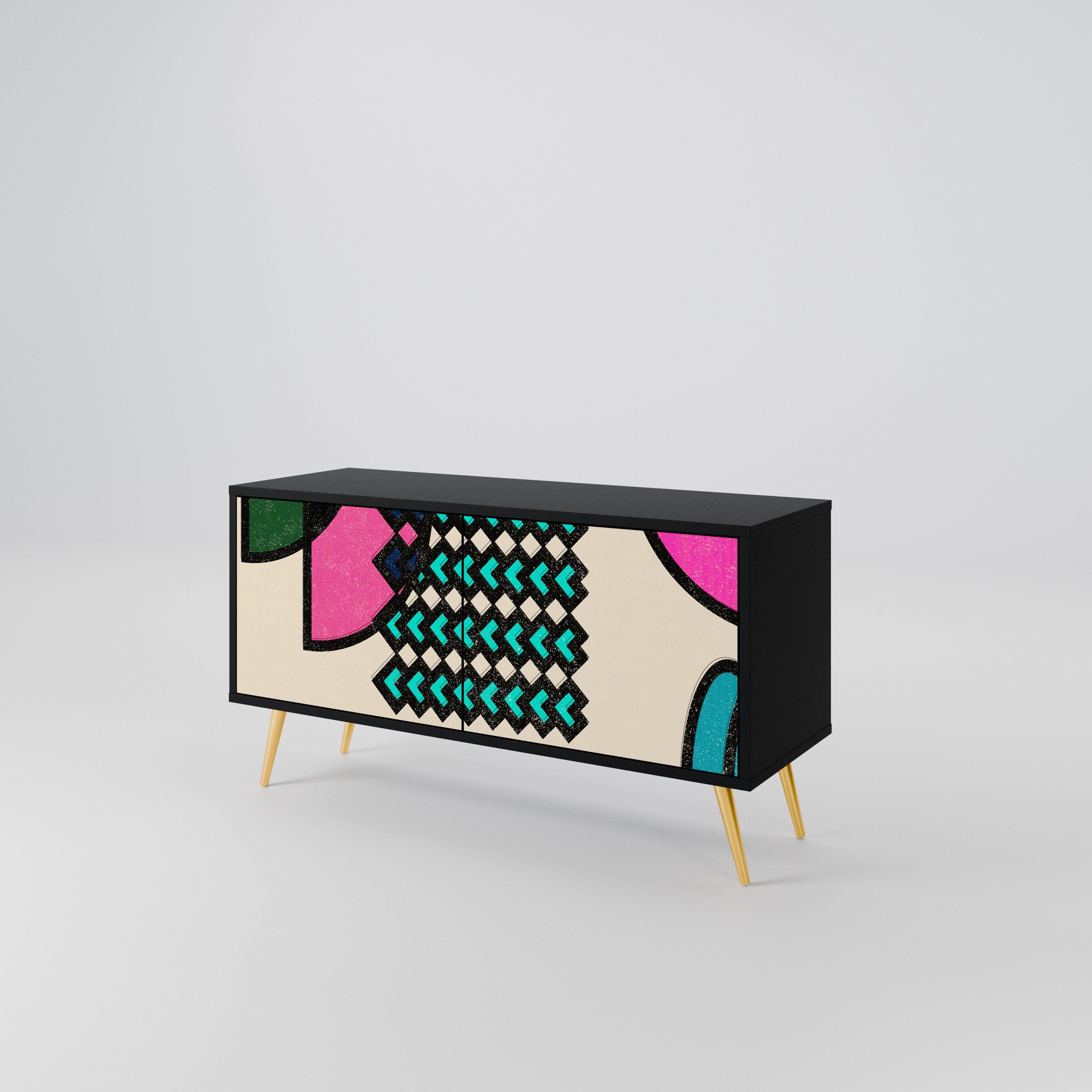 GEOMETRIC RHAPSODY Kompaktowa szafka RTV 2-drzwiowa