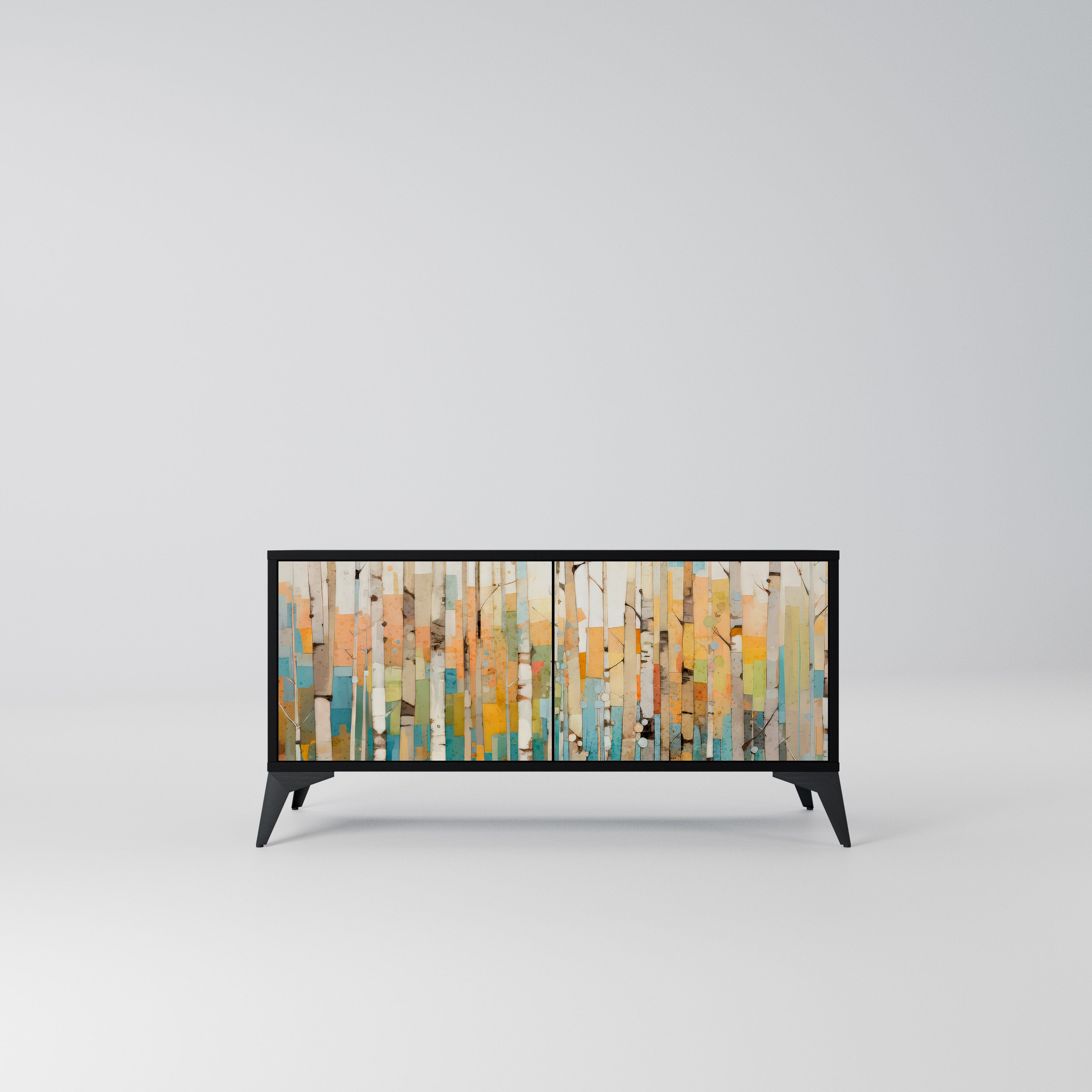 BIRCH KALEIDOSCOPE Kompaktowa szafka RTV 2-drzwiowa