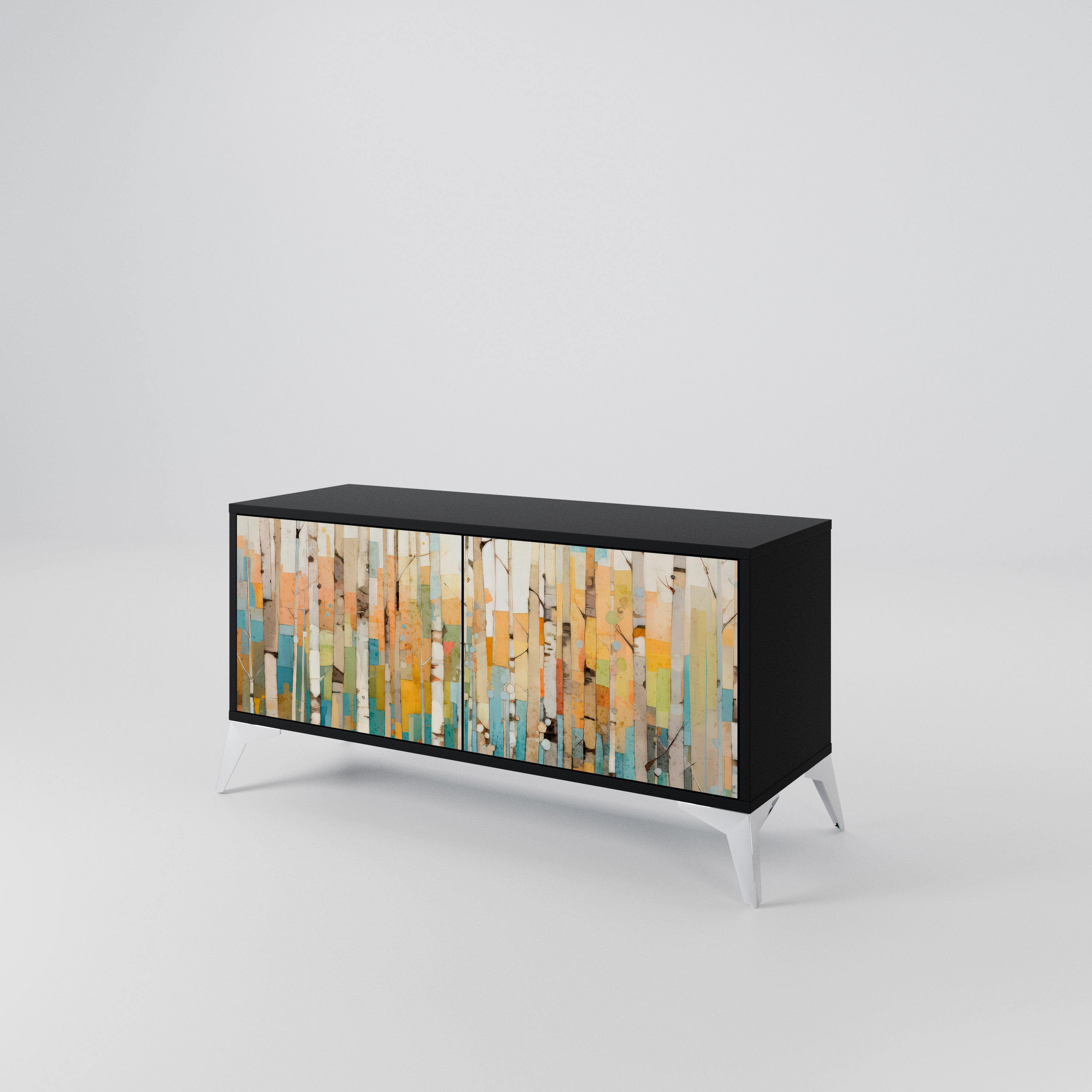 BIRCH KALEIDOSCOPE Kompaktowa szafka RTV 2-drzwiowa