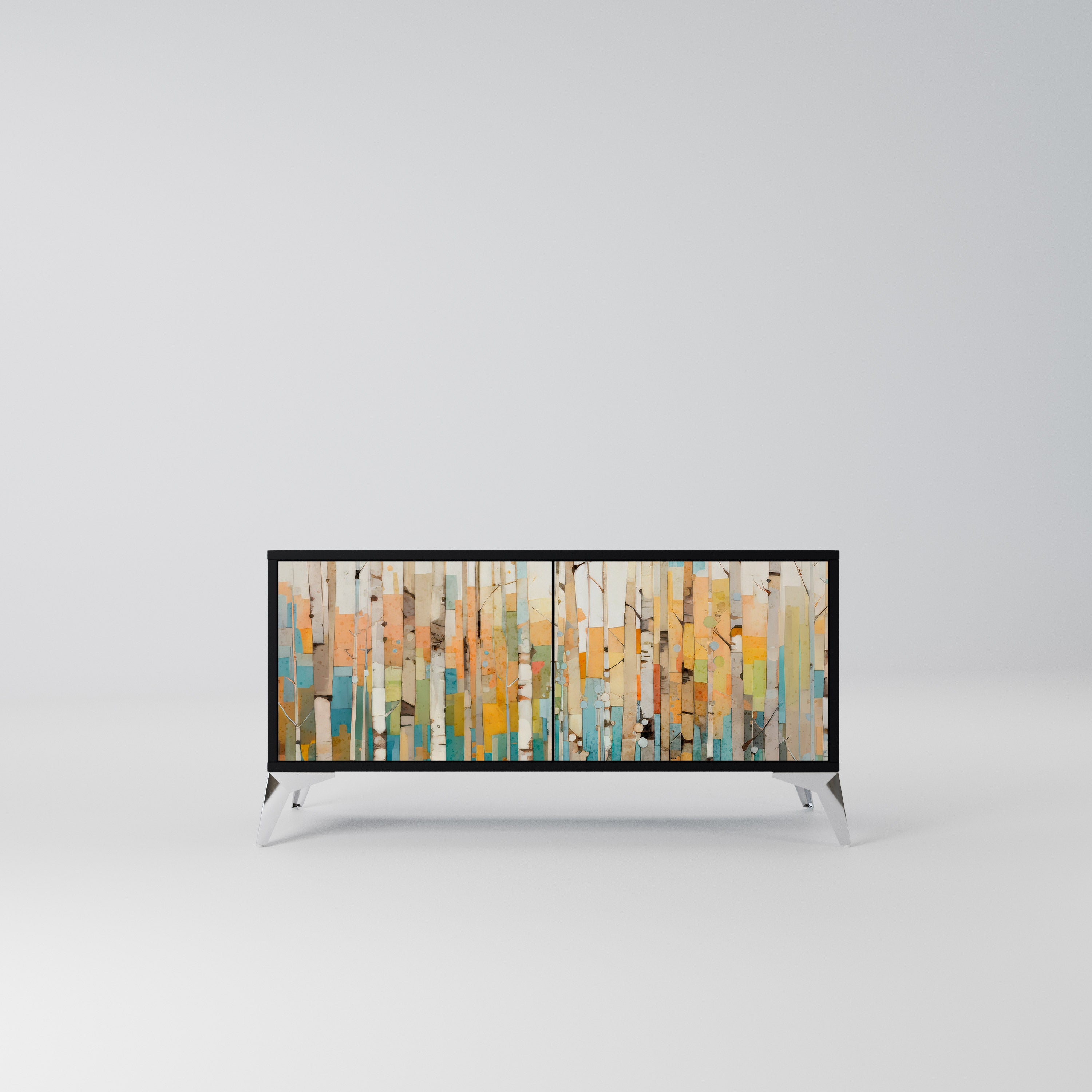 BIRCH KALEIDOSCOPE Kompaktowa szafka RTV 2-drzwiowa
