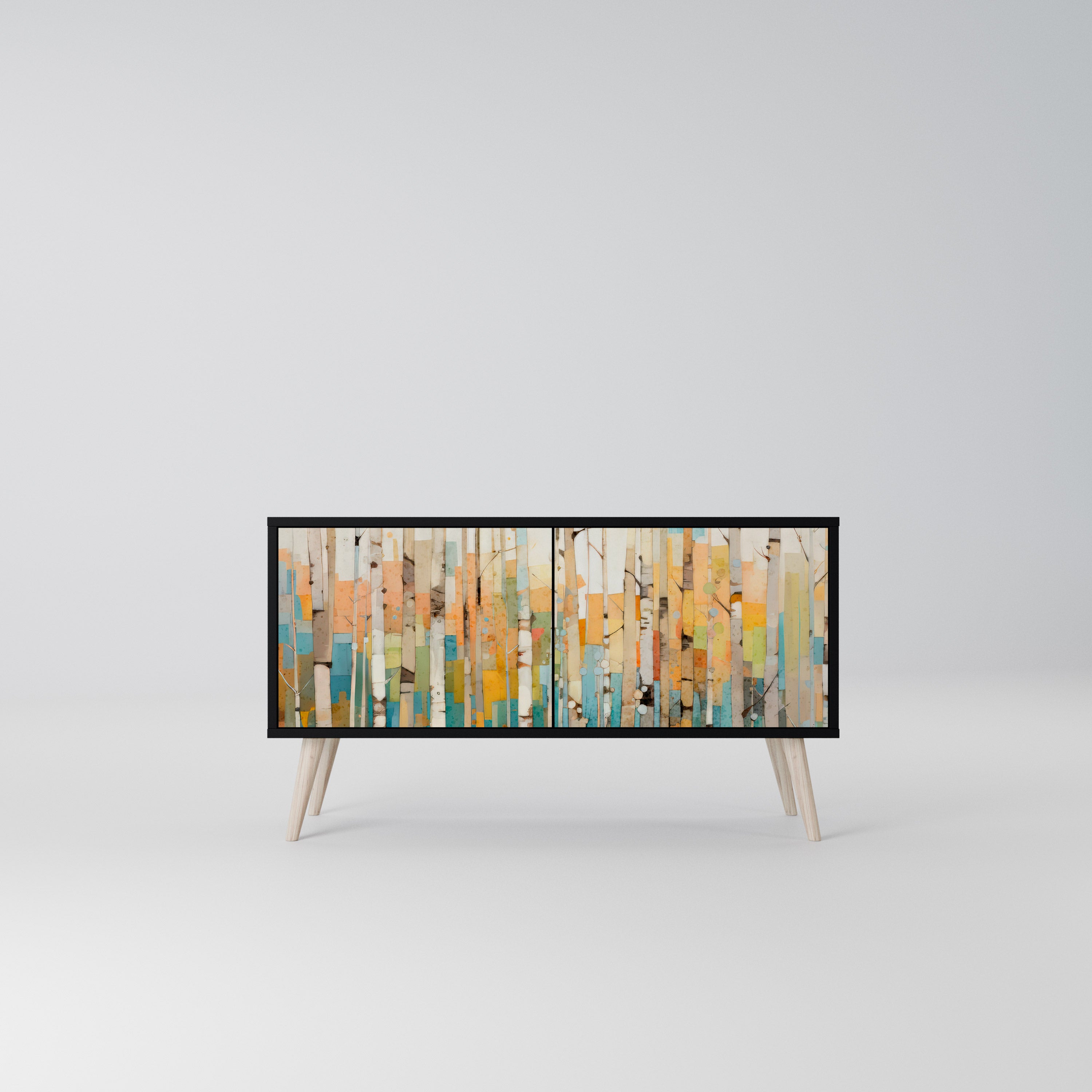 BIRCH KALEIDOSCOPE Kompaktowa szafka RTV 2-drzwiowa
