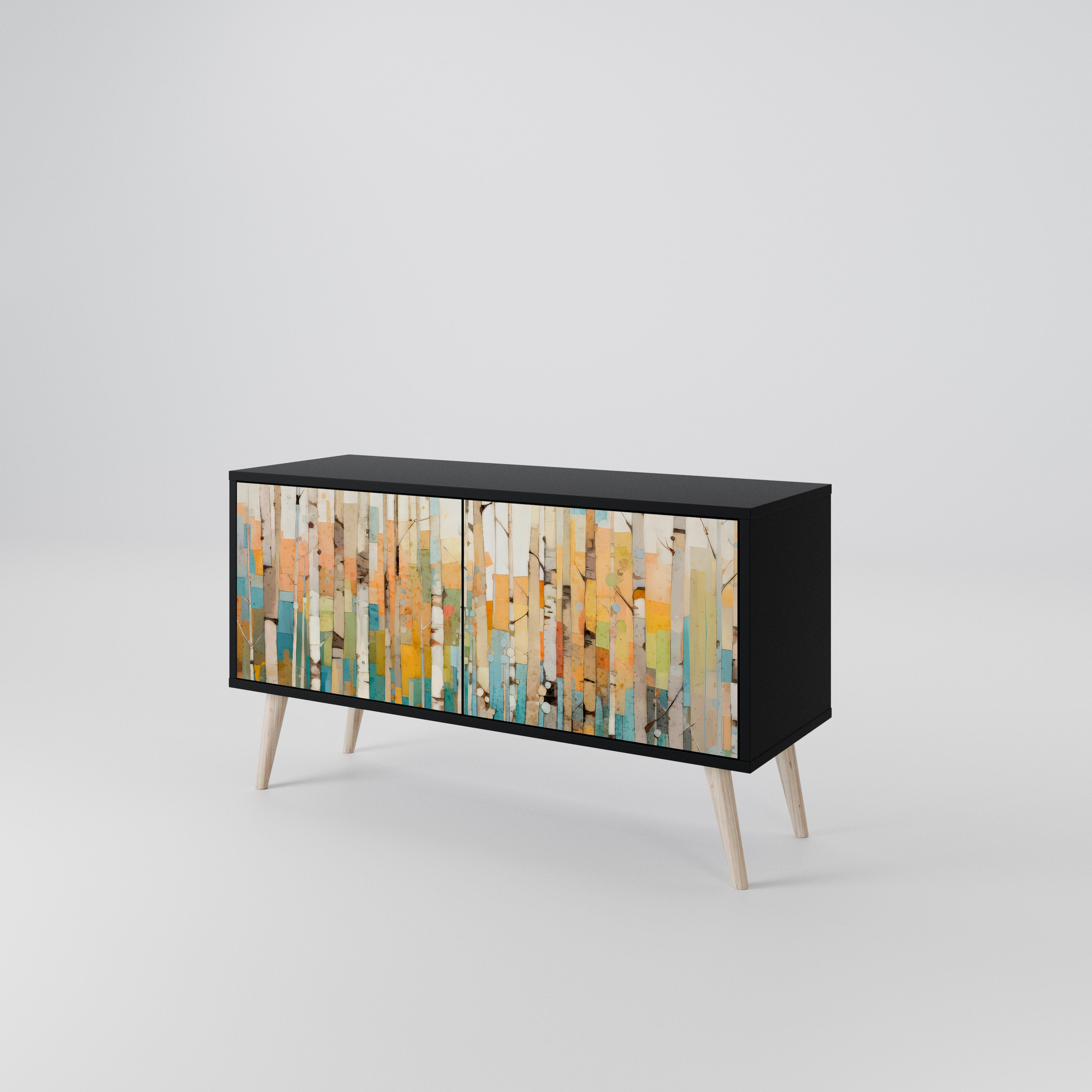BIRCH KALEIDOSCOPE Kompaktowa szafka RTV 2-drzwiowa