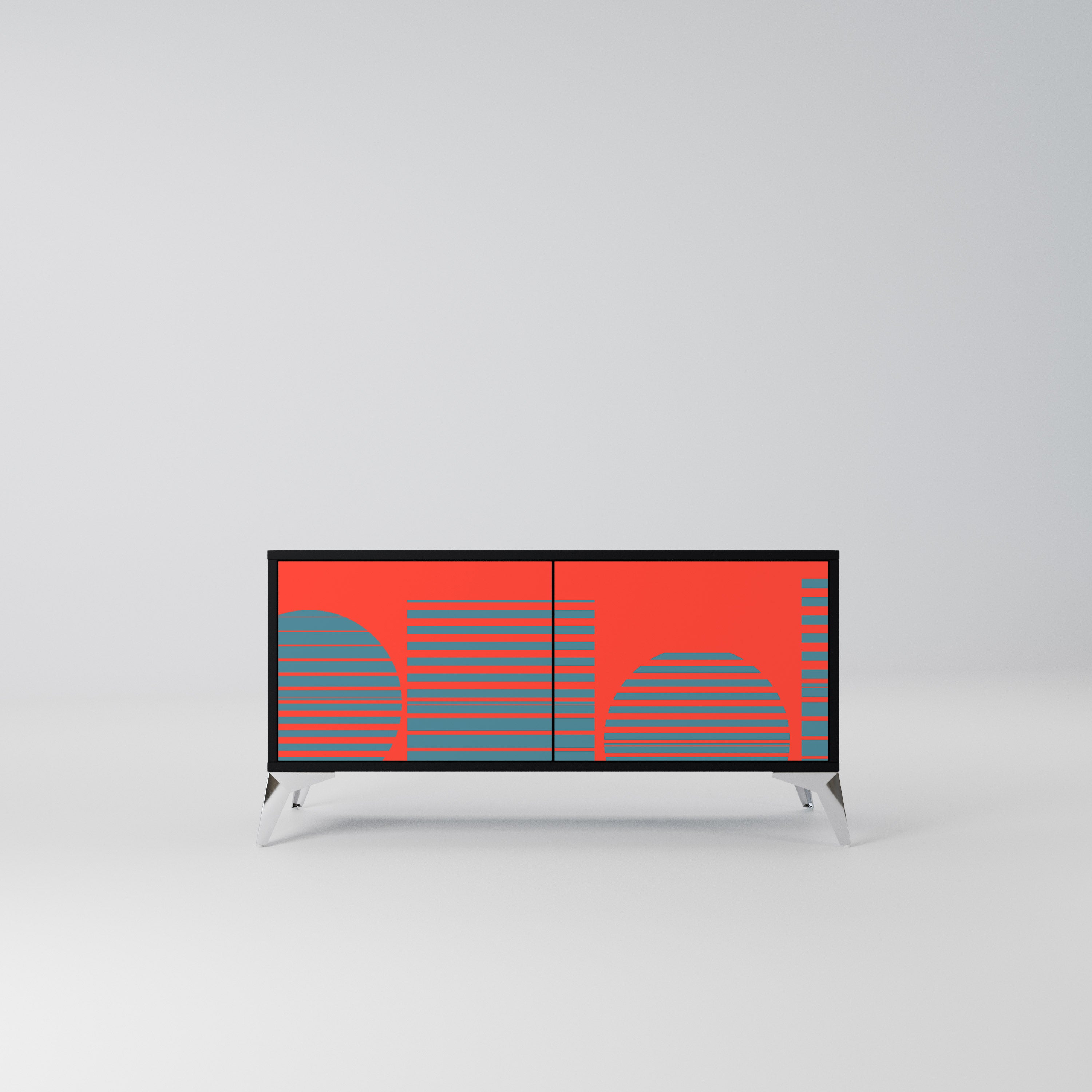 RISING GEOMETRY STARS Kompaktowa szafka RTV 2-drzwiowa