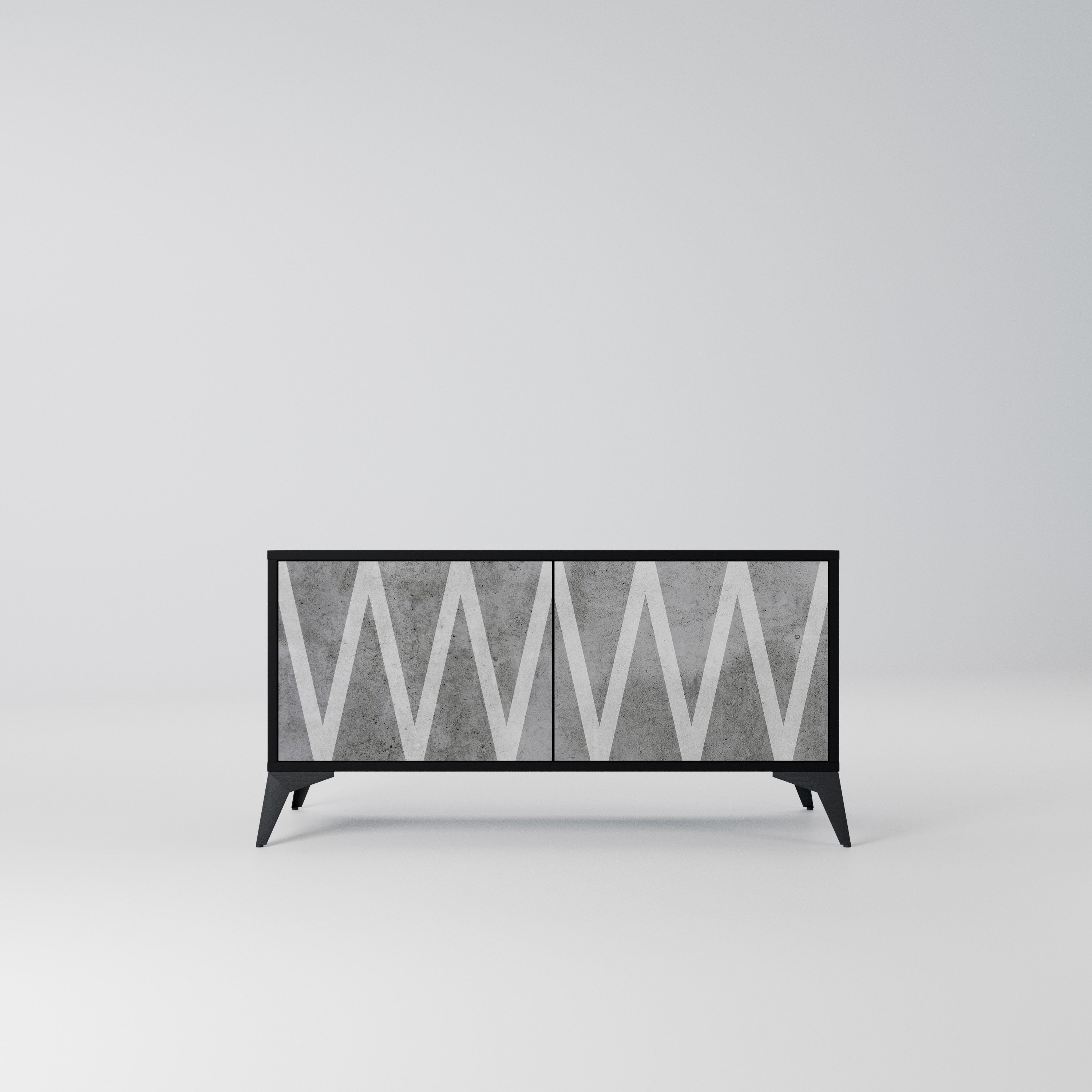 SOLID ZIG ZAG Kompaktowa szafka RTV 2-drzwiowa