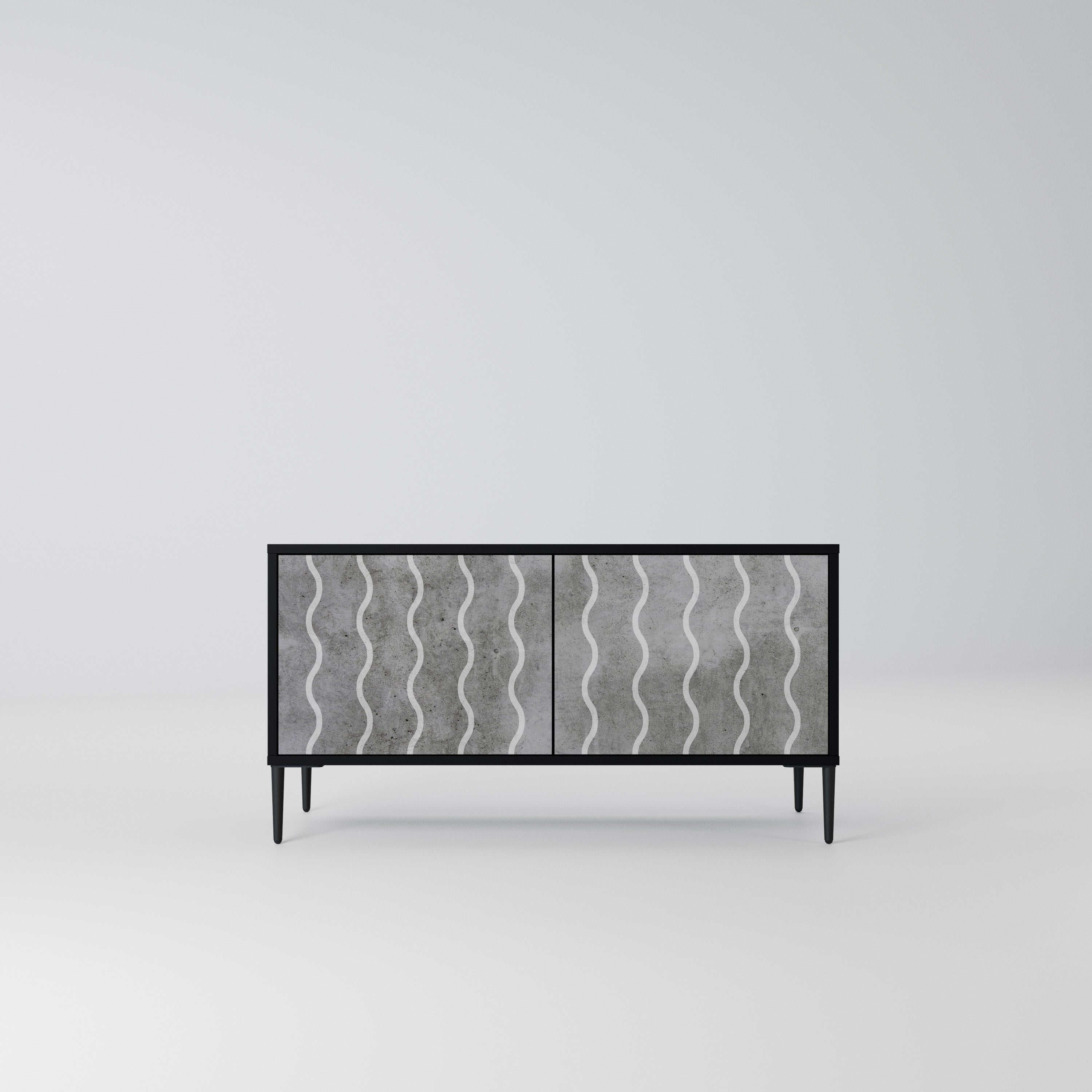 WAVES OF CONCRETE Kompaktowa szafka RTV 2-drzwiowa