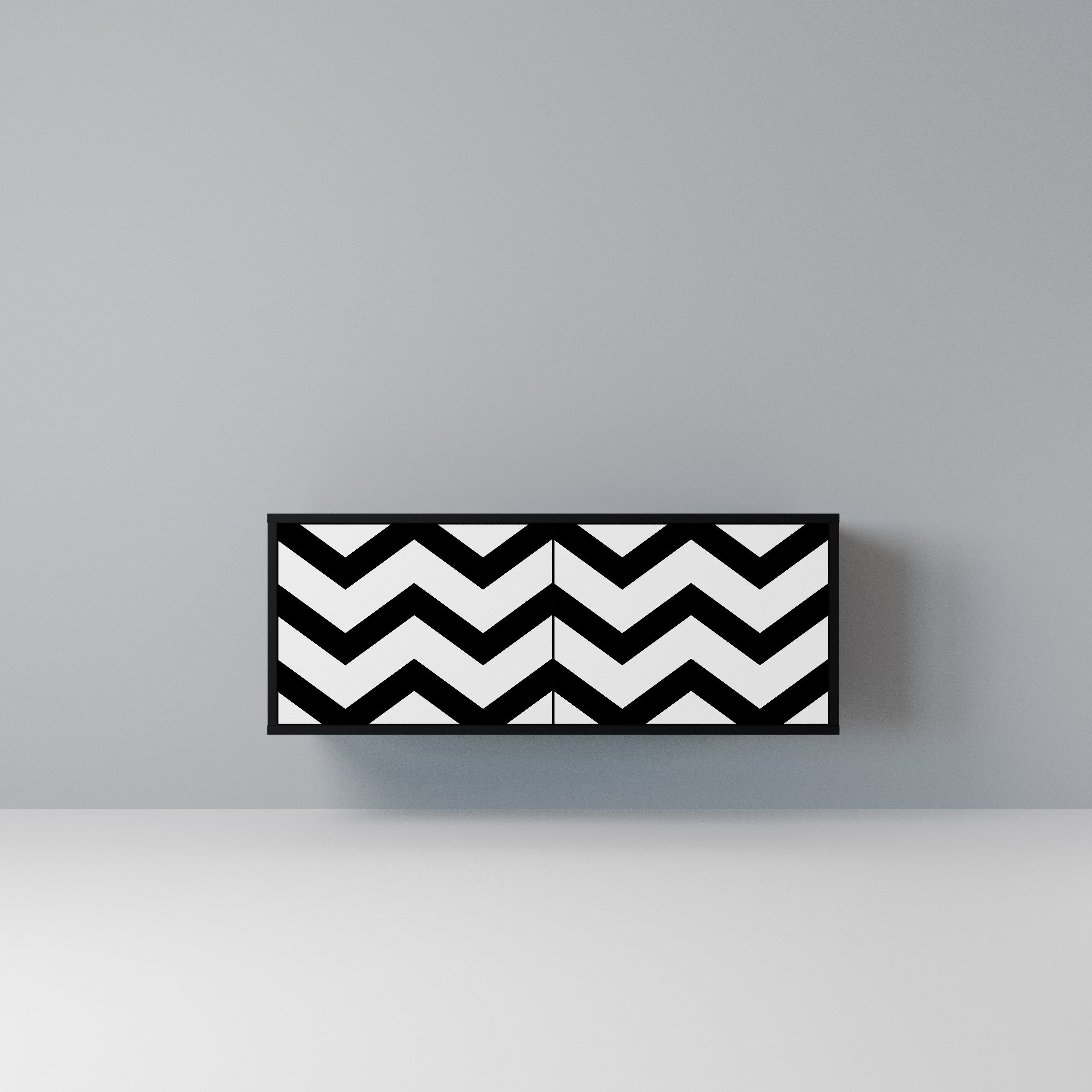 CLASSIC ZIG ZAG Kompaktowa szafka RTV 2-drzwiowa