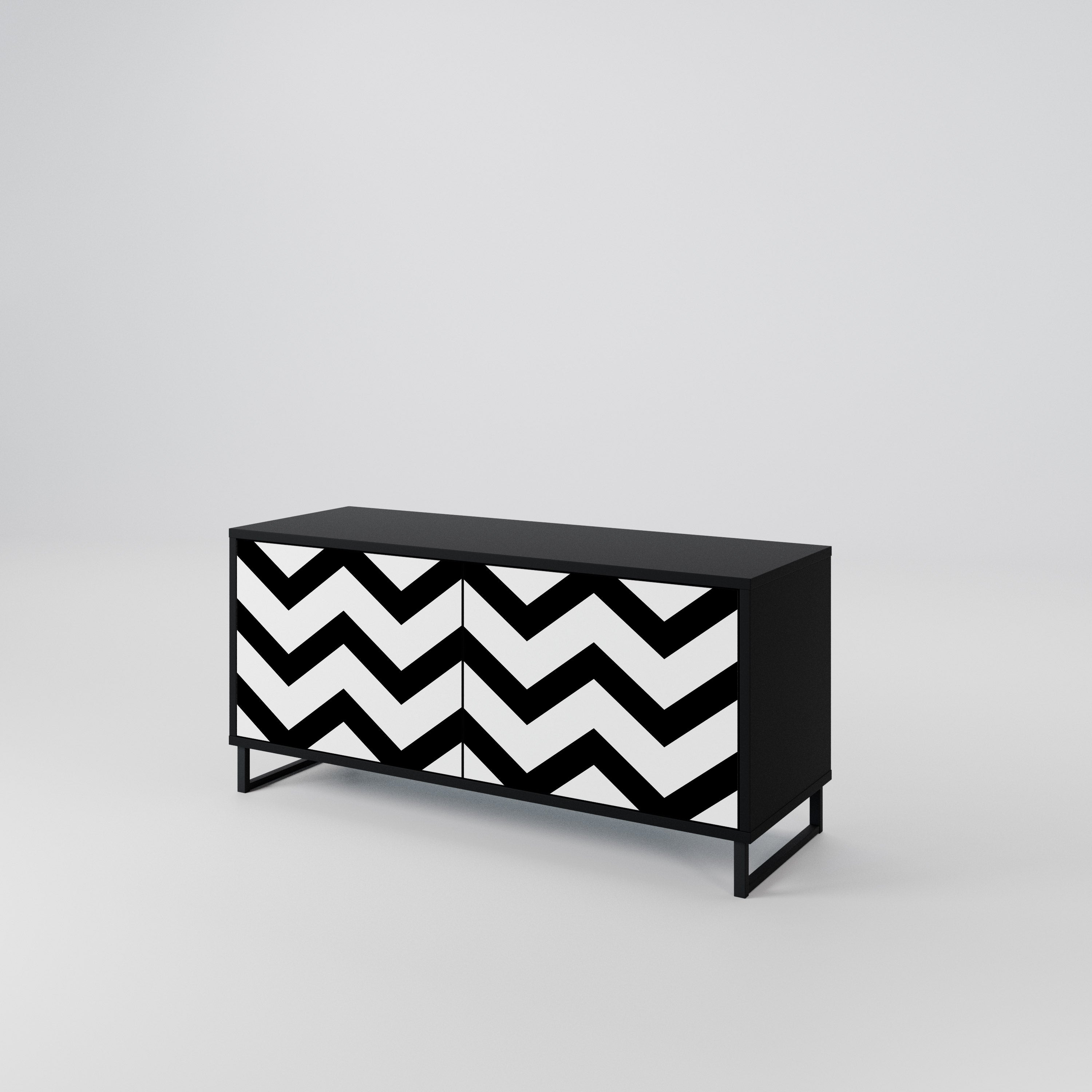 CLASSIC ZIG ZAG Kompaktowa szafka RTV 2-drzwiowa