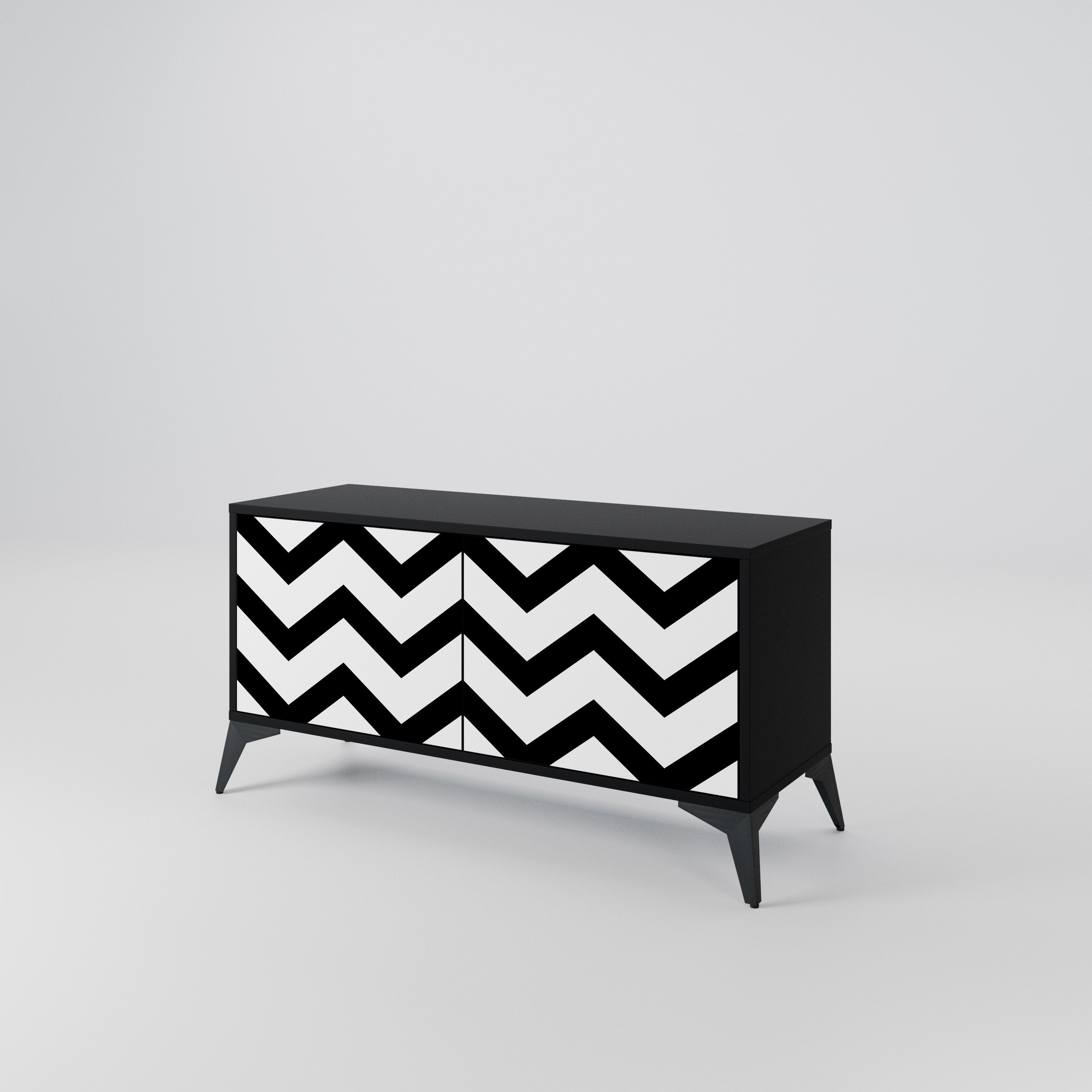 CLASSIC ZIG ZAG Kompaktowa szafka RTV 2-drzwiowa