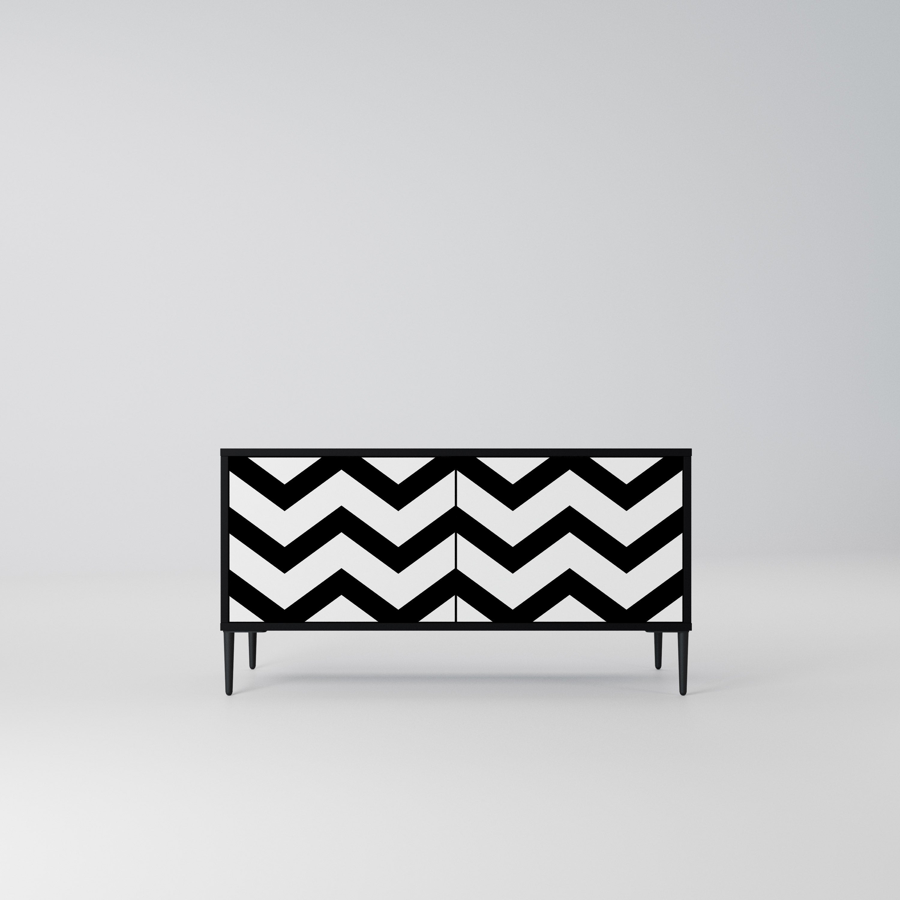 CLASSIC ZIG ZAG Kompaktowa szafka RTV 2-drzwiowa