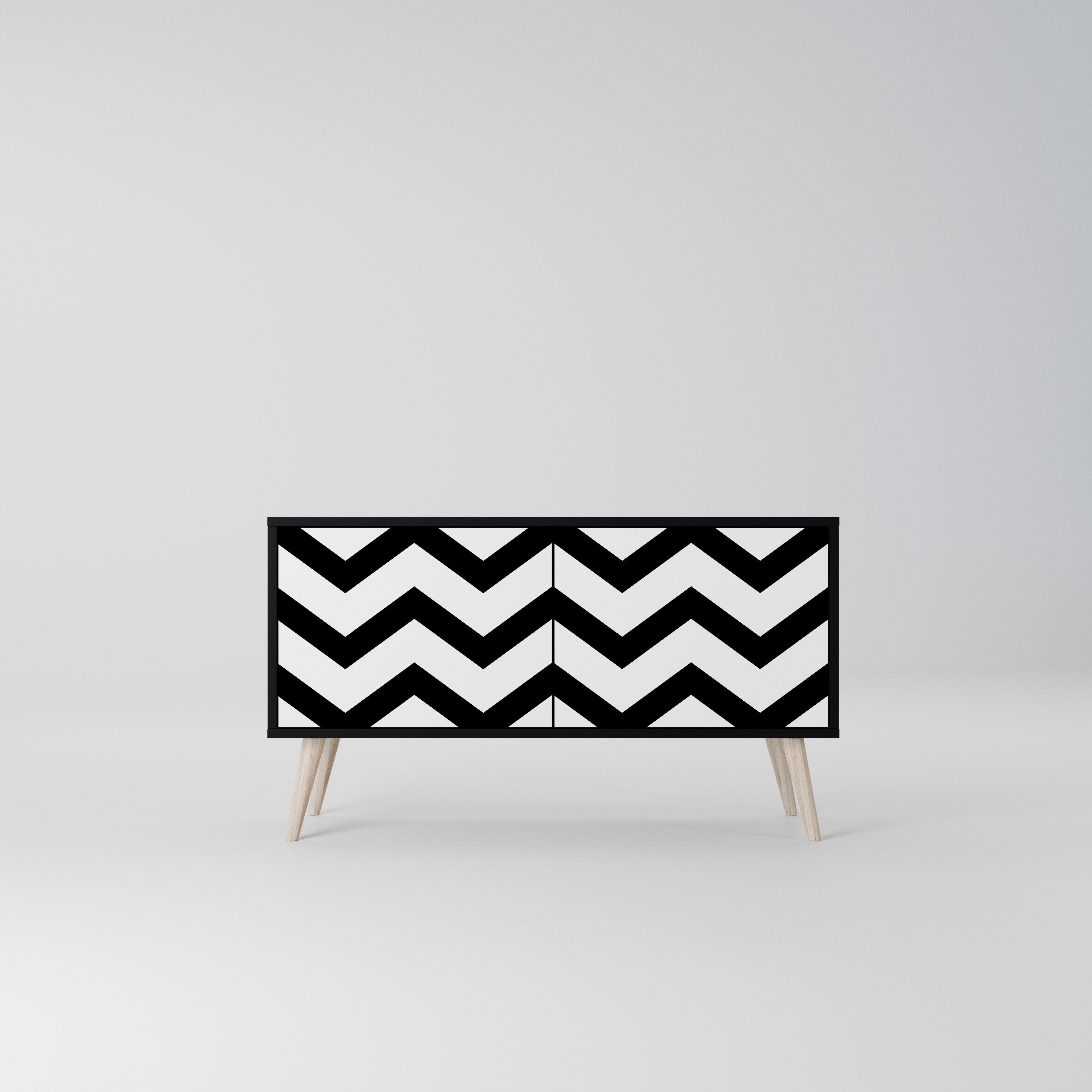 CLASSIC ZIG ZAG Kompaktowa szafka RTV 2-drzwiowa