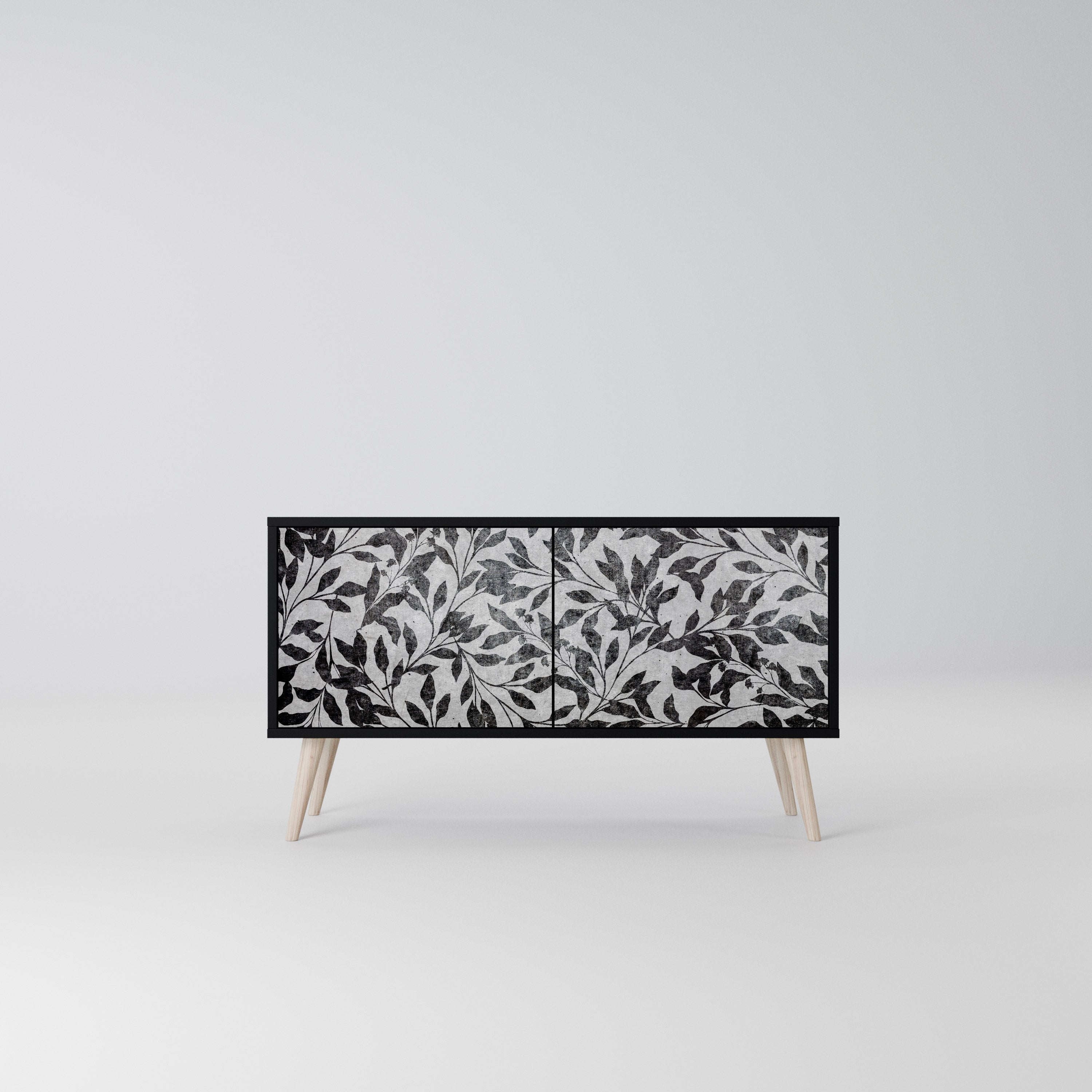 CHARCOAL SPROUT Kompaktowa szafka RTV 2-drzwiowa