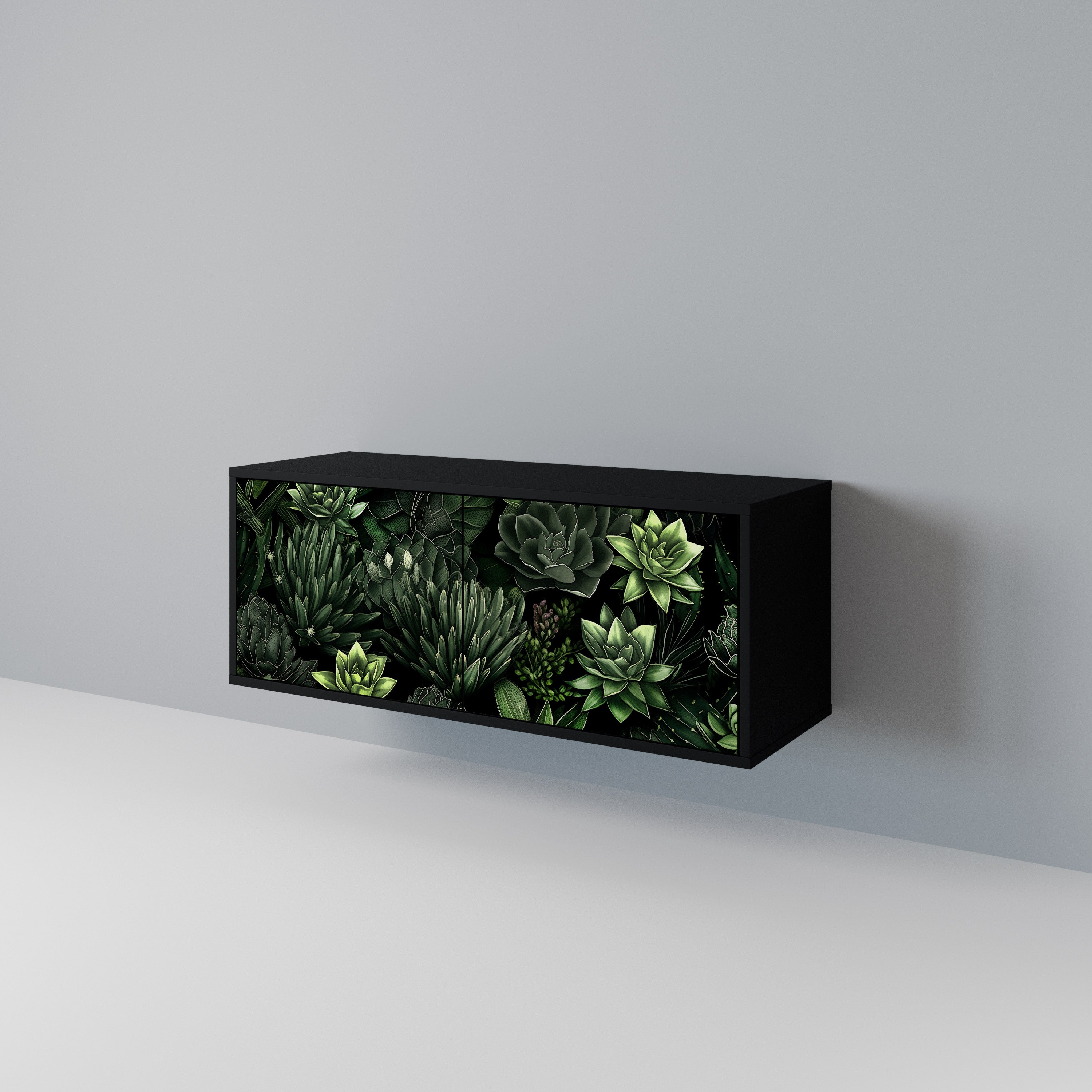 SUCCULENT JUNGLE Kompaktowa szafka RTV 2-drzwiowa