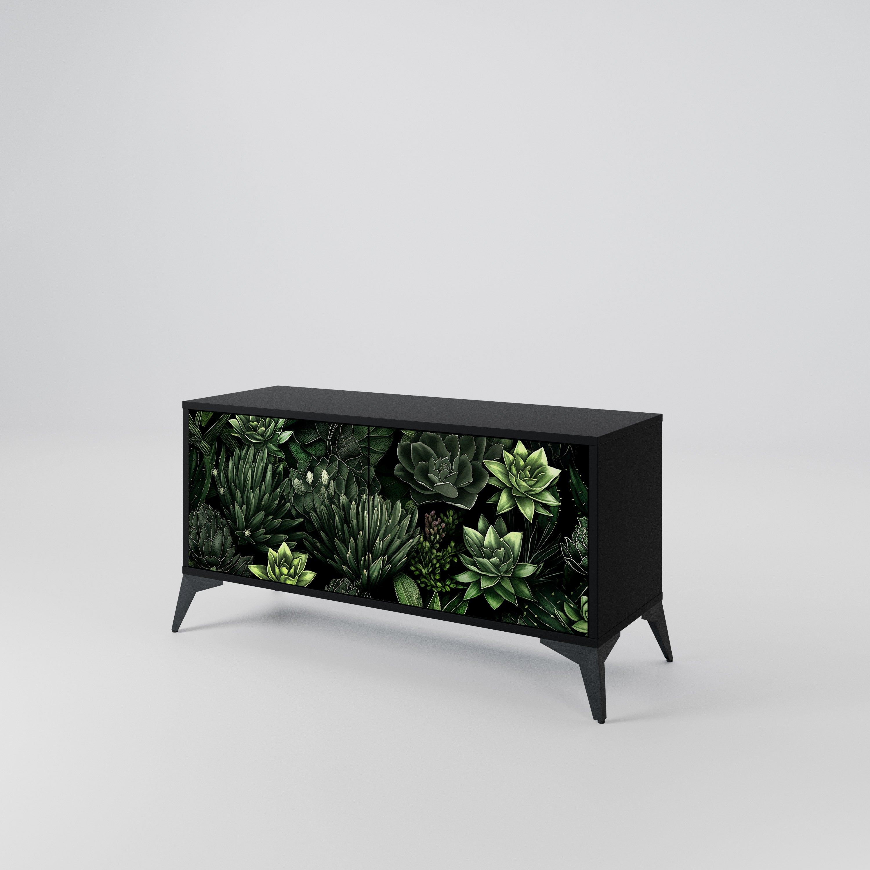 SUCCULENT JUNGLE Kompaktowa szafka RTV 2-drzwiowa