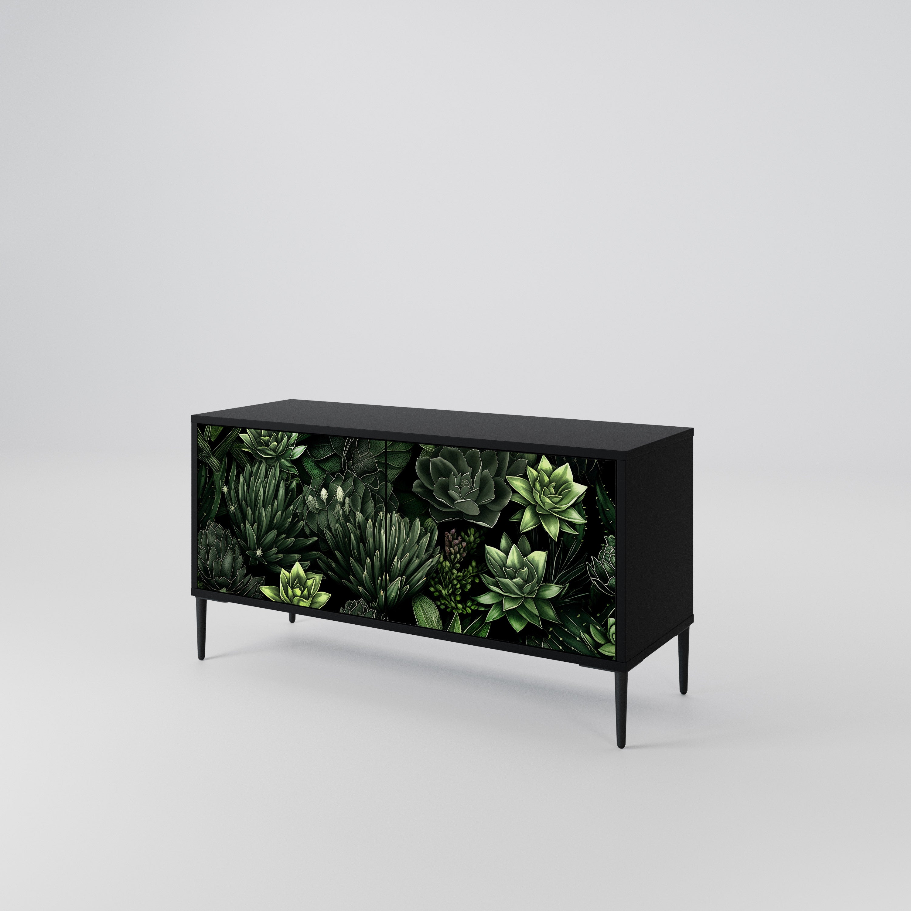 SUCCULENT JUNGLE Kompaktowa szafka RTV 2-drzwiowa